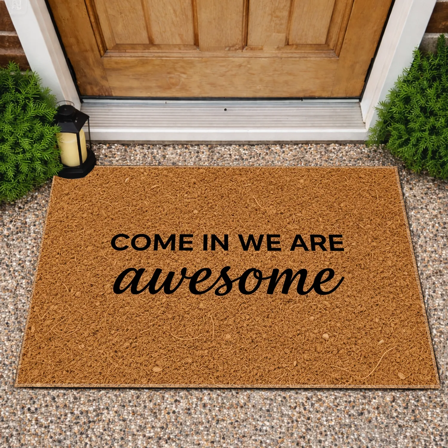 Golden Brown Strands Come In We Are Awesome Black Text - Home Decor Gift Doormat - 1