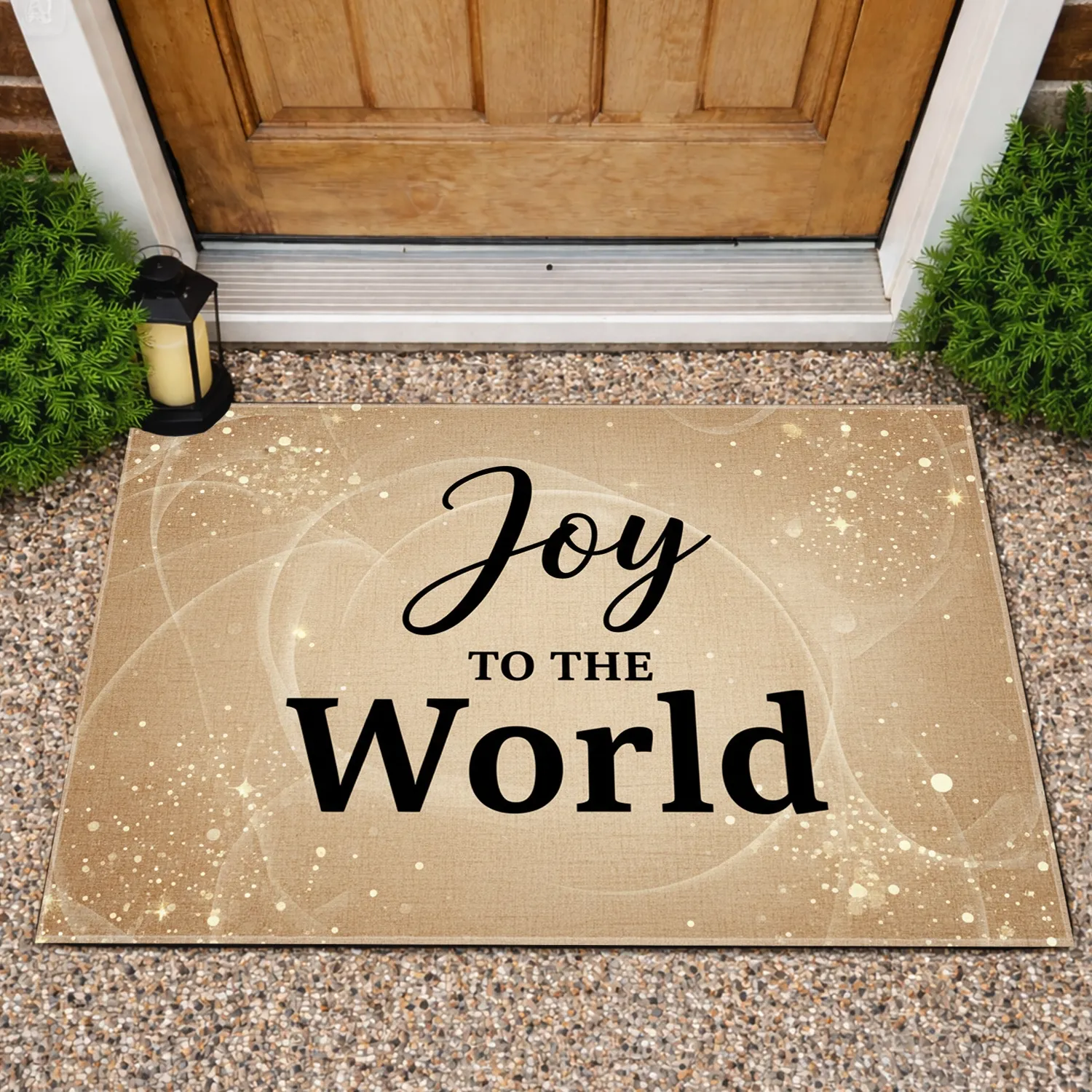 Joy TO THE World Celestial Starlight Swirls - Celebration Home Decor Doormat - 1