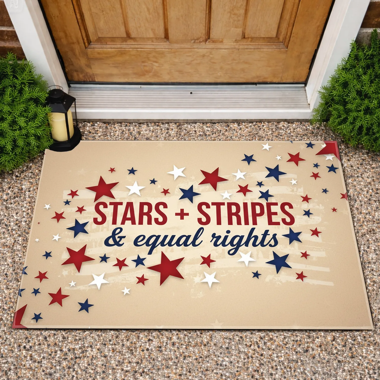 Stars & Stripes Equal Rights - Independence Day Patriot Gift Doormat - 1