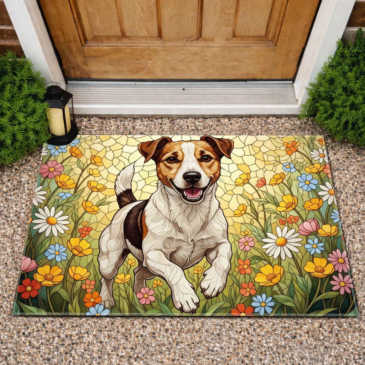 Jack Russell Terrier Wildflower Meadow - Home Decor Gift for Dog Lovers Doormat - 1