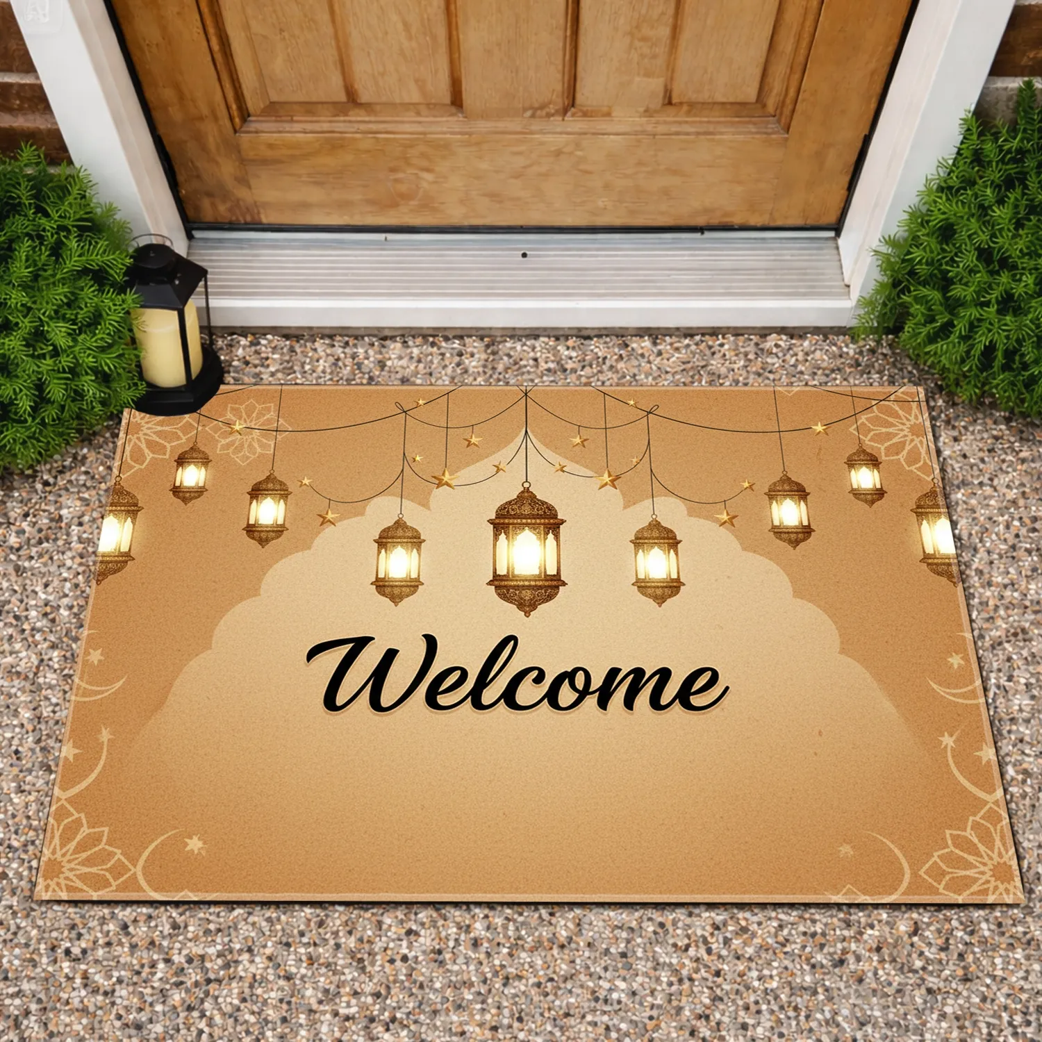 Welcome Ramadan Lanterns Stars - Ramadan Home Celebration Doormat - 1