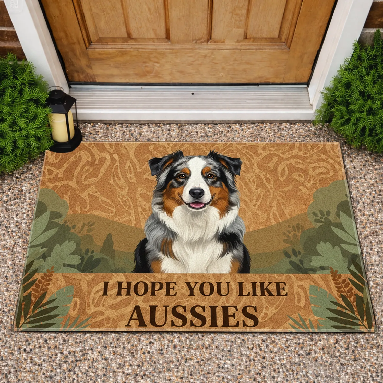 Australian Shepherd Dog I HOPE YOU LIKE AUSSIES - Dog Lover Home Decor Gift Doormat - 1