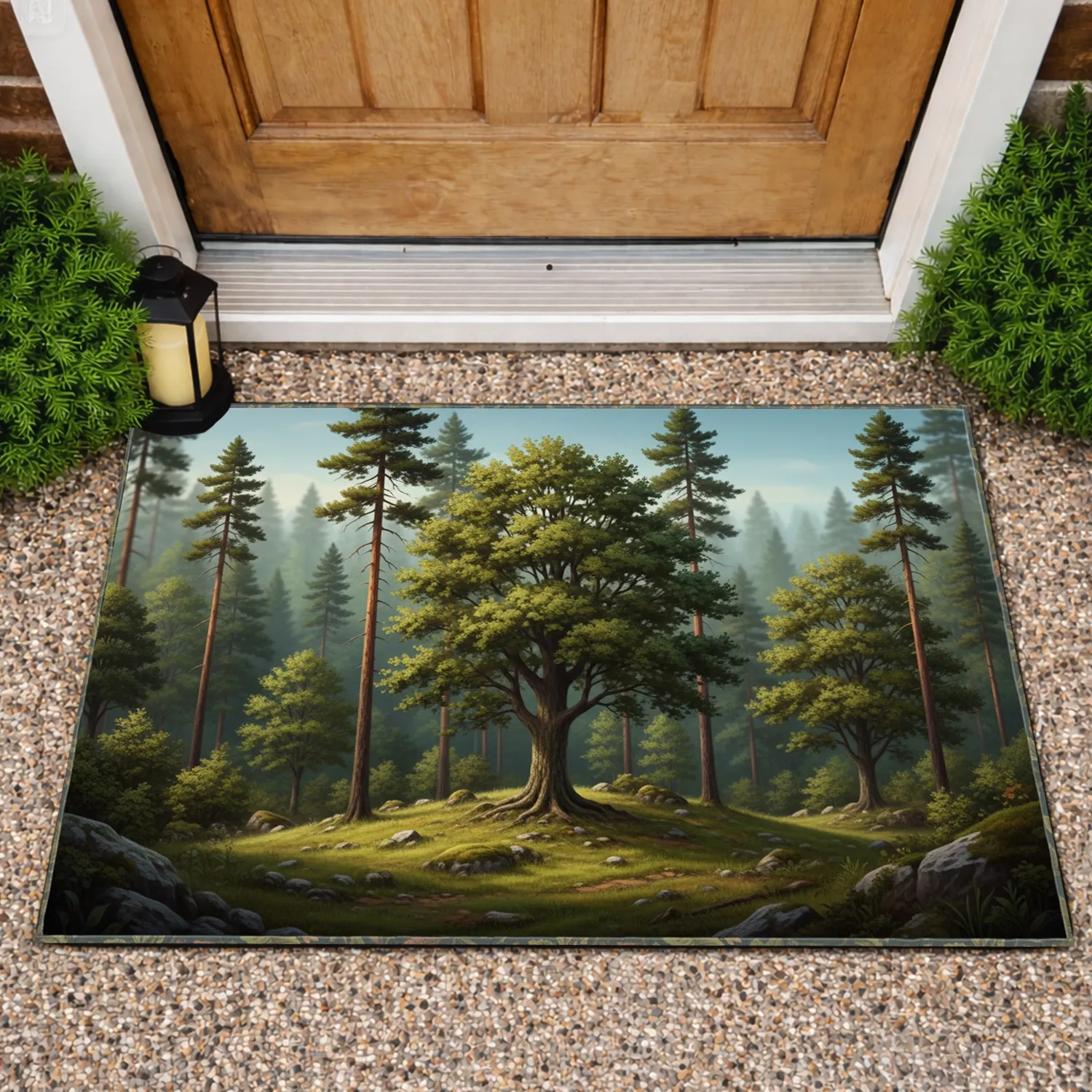 Verdant Forest Grove Landscape - Home Decor Gift for Tree Lover Doormat - 1