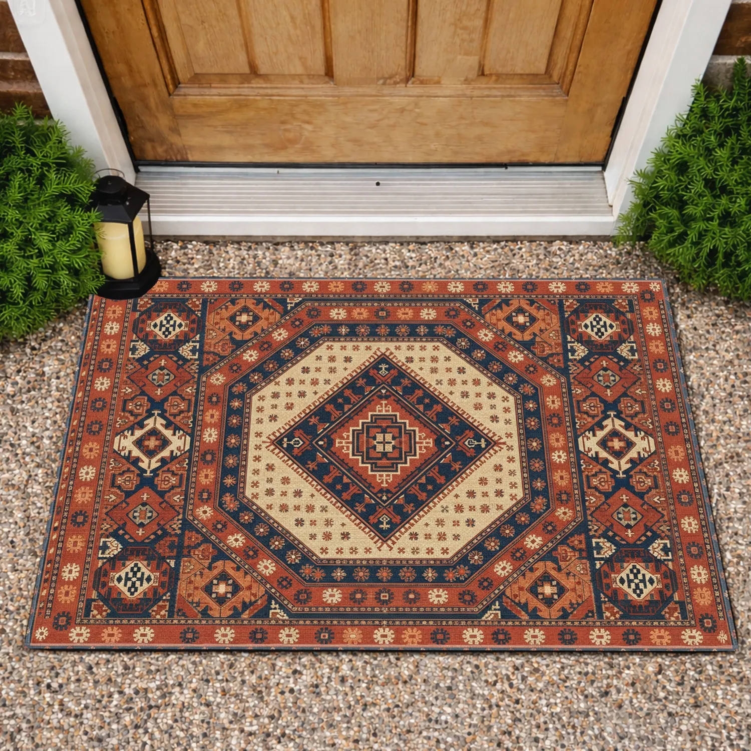 Tribal Diamond Kilim - Global Inspired Home Decor Gift Doormat - 1