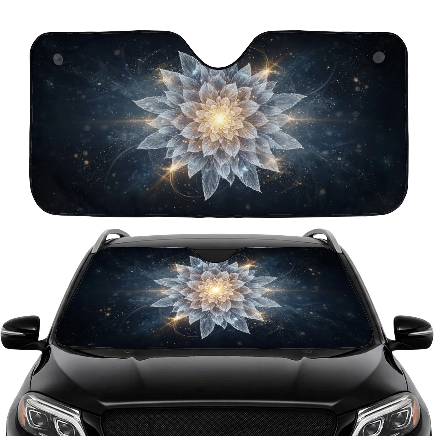 Glowing Iridescent Crystalline Bloom Stardust - Premium Luxury Decor Gift Car Sunshade - 1