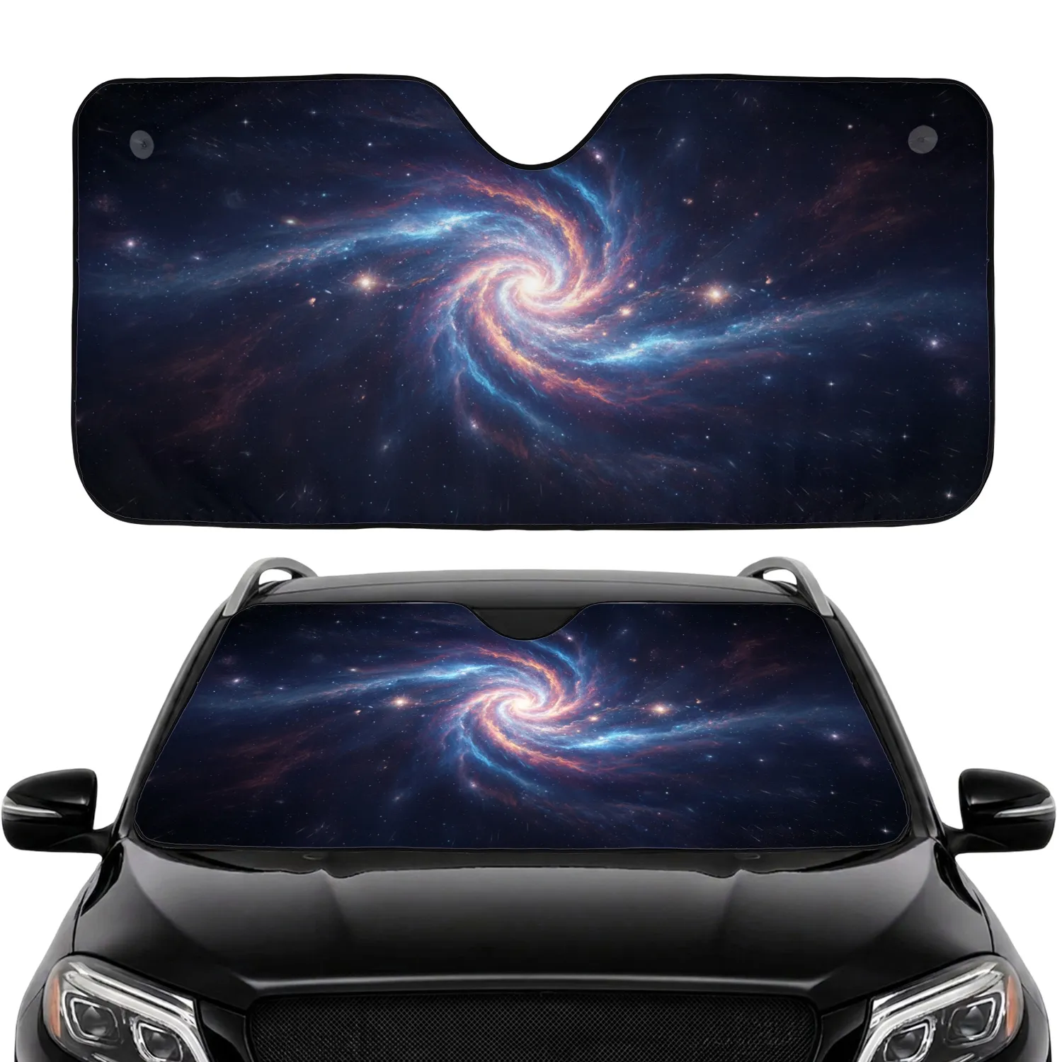 Cosmic Nebula Vortex Stars - Travel Essentials Space Lover Gift Car Sunshade - 1