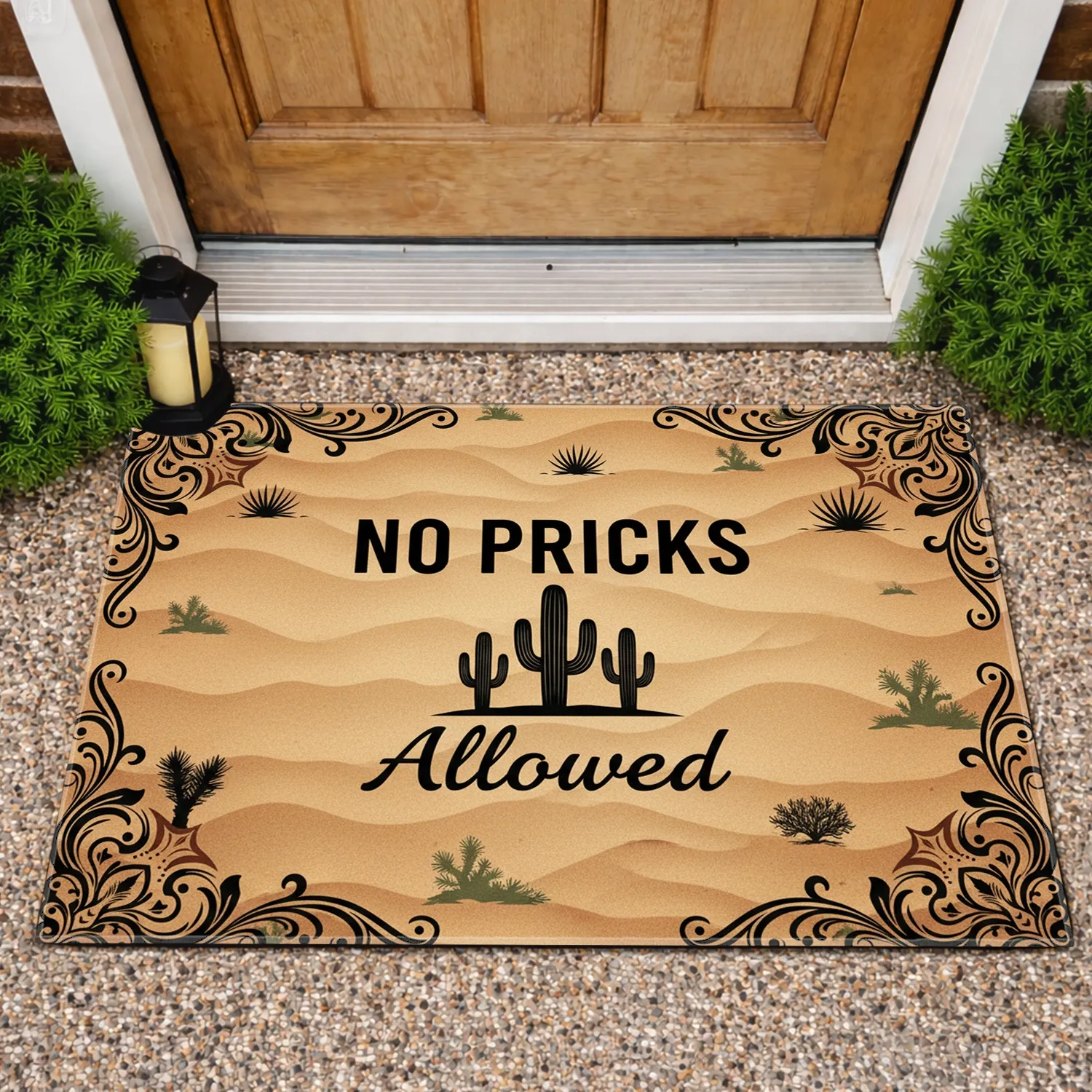 No Pricks Allowed Cactus Desert Flora - Home Decor Gift Doormat - 1
