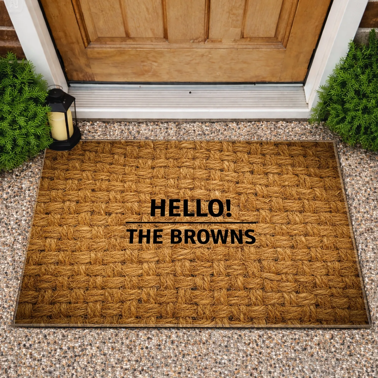 Hello Custom Family Name - Family Welcome Home Decor Gift Doormat - 1