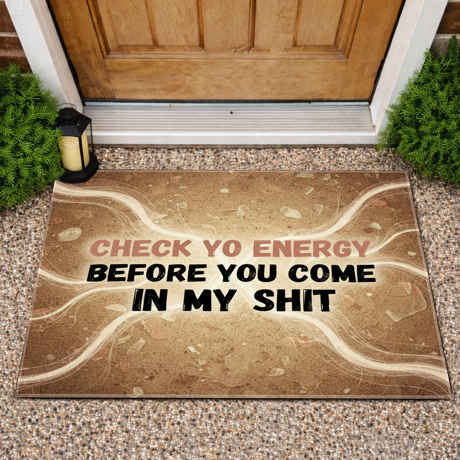Grounded Energy Wisps Check Yo Energy Quote Empowering Home Decor Doormat - 1