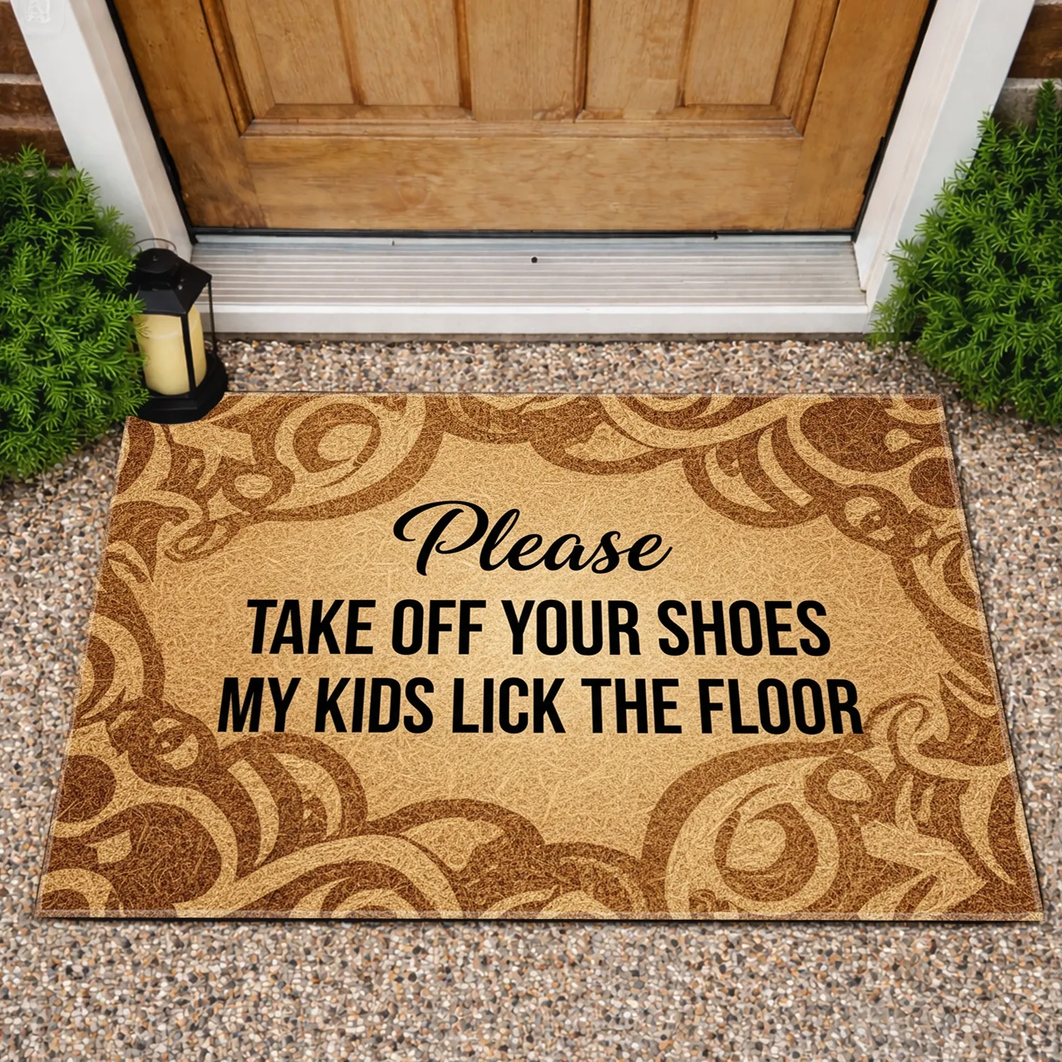 Please Take Off Your Shoes My Kids Lick The Floor - Funny Entryway Decor Doormat - 1