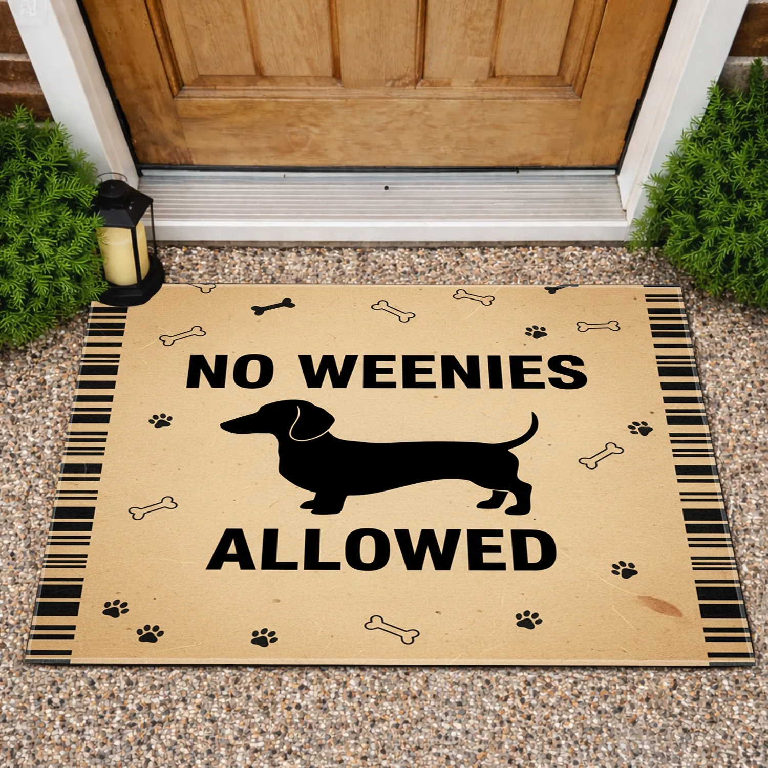 Dachshund Dog NO WEENIES ALLOWED Humorous Home Garden Decor for Dachshund Lovers Doormat - 1