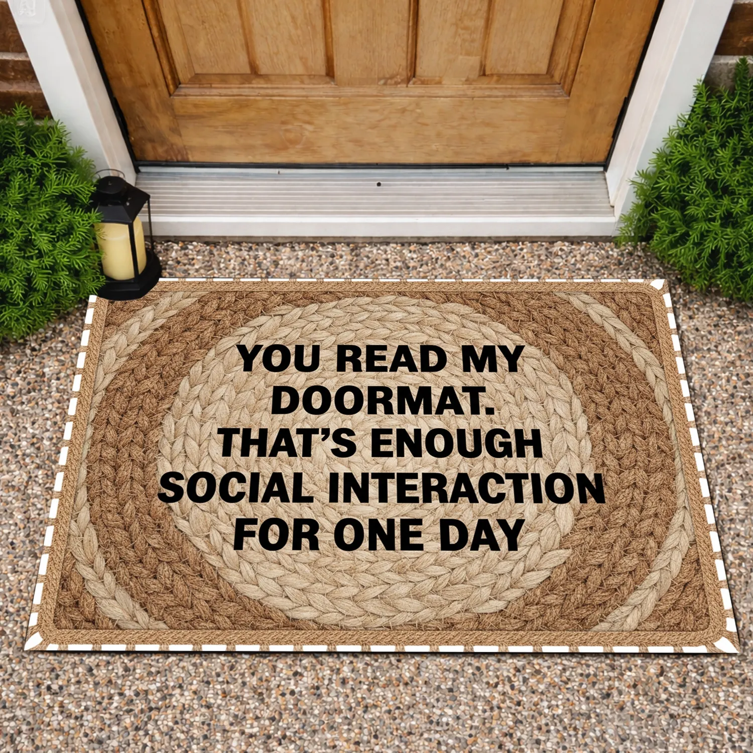 Sarcastic Social Interaction Quote - Everyday Home Decor Gift Doormat - 1