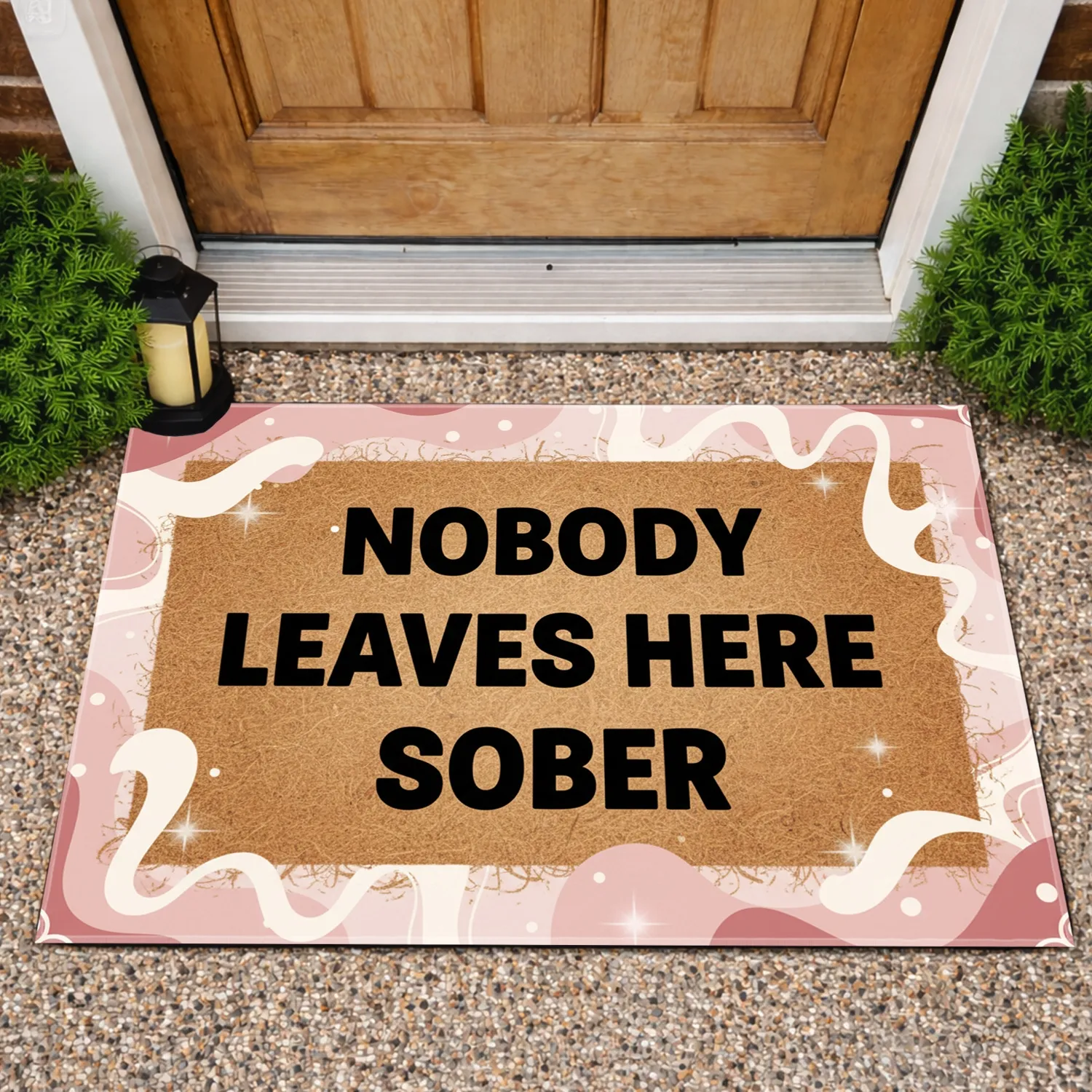 Nobody Leaves Here Sober Entertaining Home Decor For Party Hosts Doormat - 1