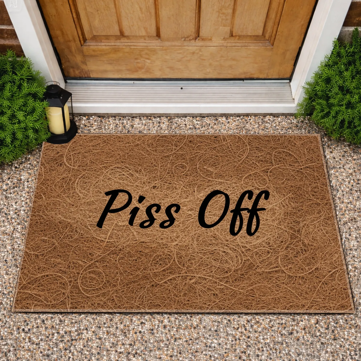 "Piss Off" Script Text Assertive Personal Space Home Decor Gift Doormat - 1