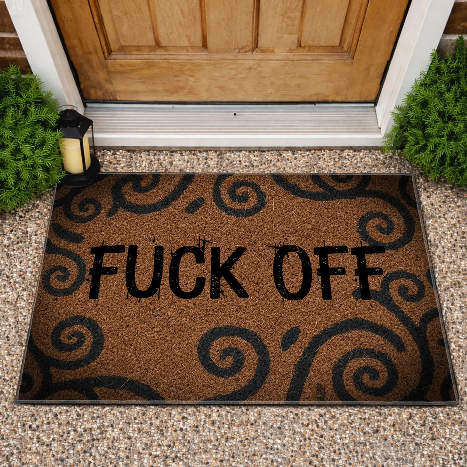 Profane Fuck Off Message - Private Property Home Boundary Outdoor Privacy Guard Doormat - 1