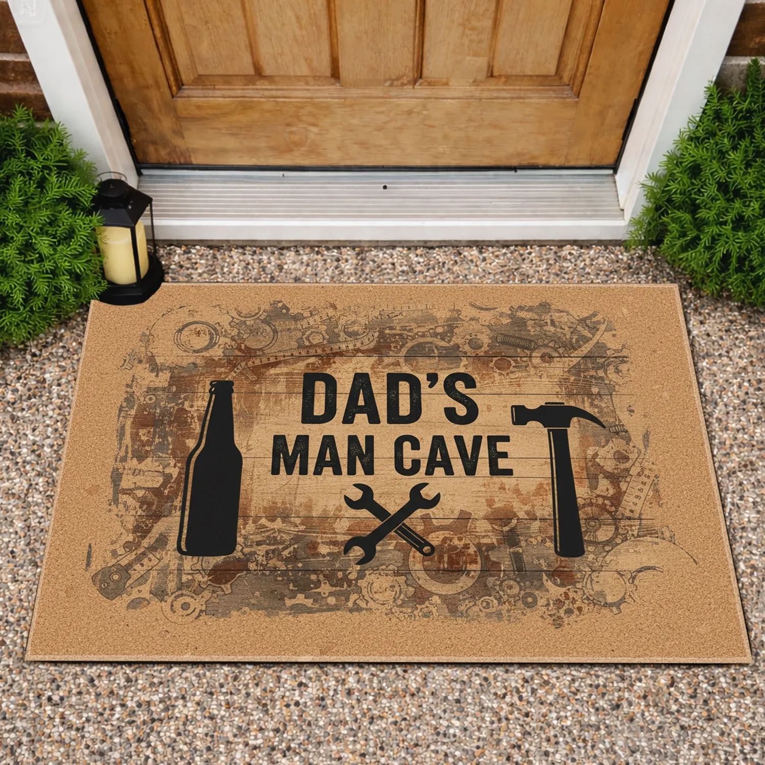 Dad's Man Cave Workshop Tools - Man Cave Decor Gift for Dad Doormat - 1