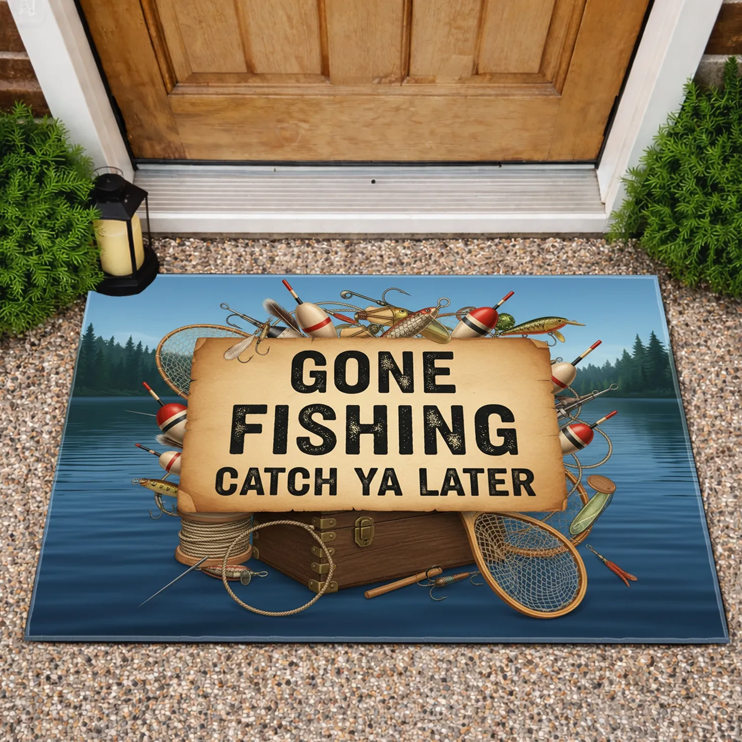 Gone Fishing Catch Ya Later Vintage Fishing Lures - Fishing Lover Gift Doormat - 1