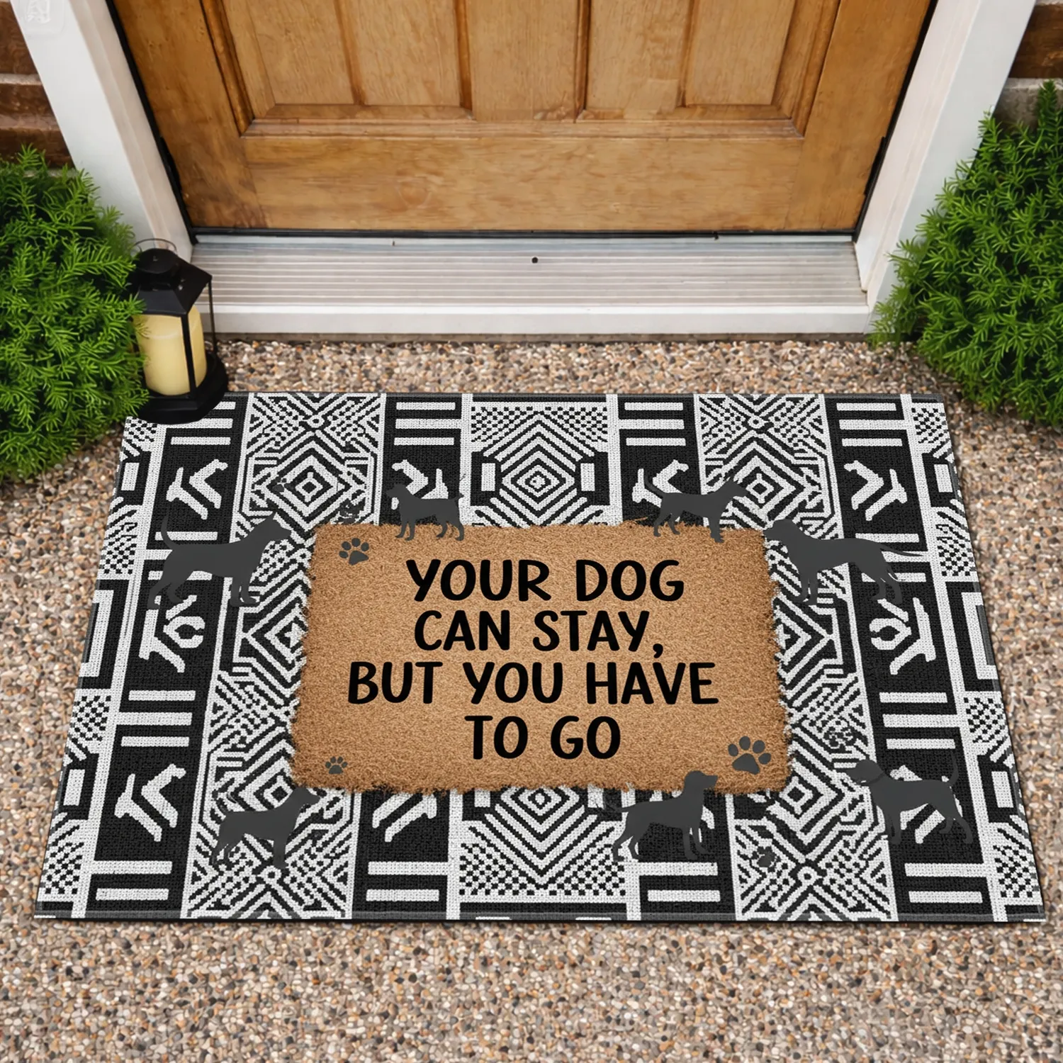 Funny Dog Can Stay Human Go - Dog Lover Home Decor Gift Doormat - 1