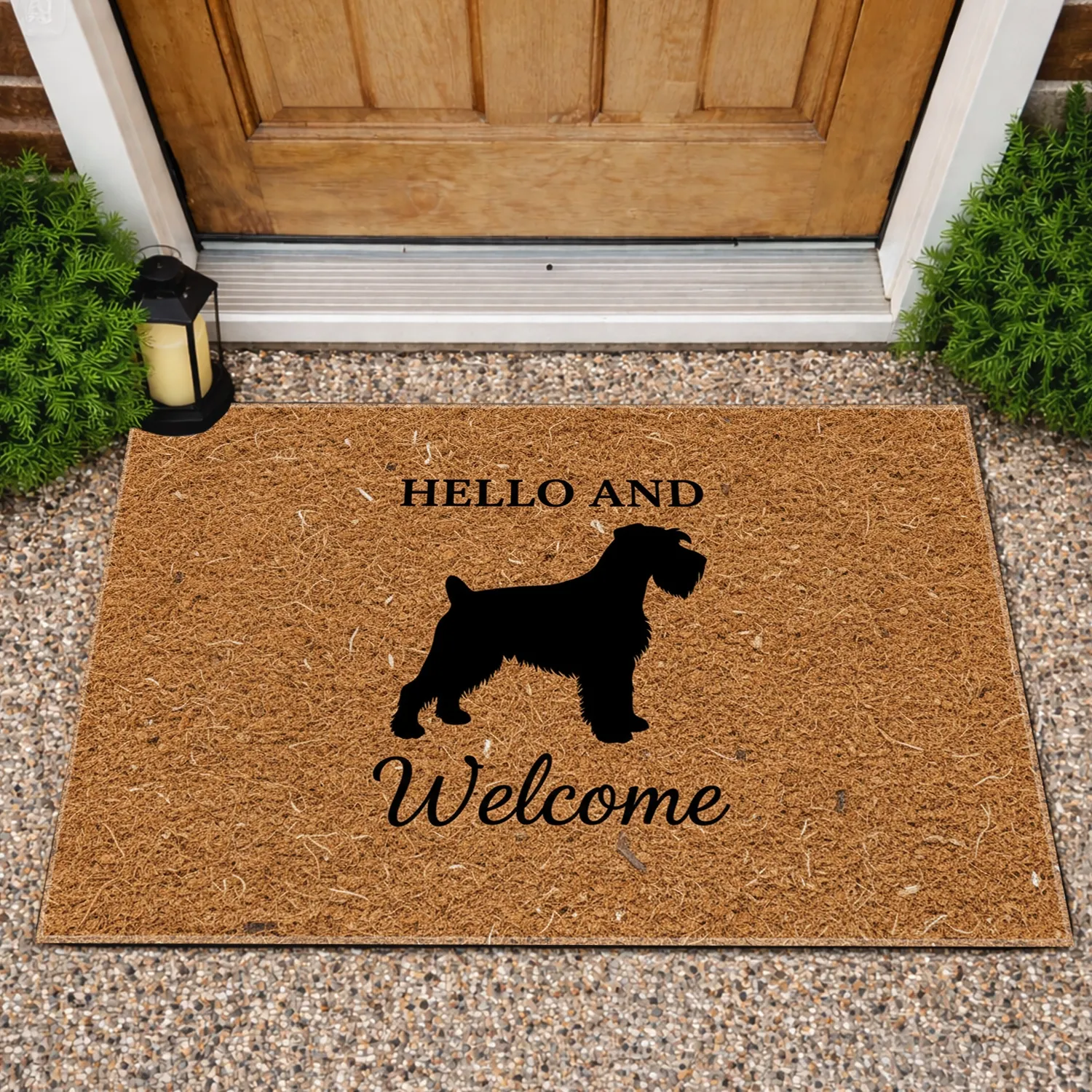 Schnauzer Dog Hello Welcome - Welcome Home Decor for Dog Lovers Doormat - 1