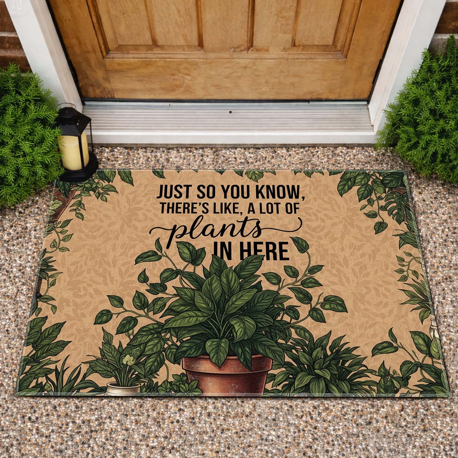 Lush Potted Houseplants Botanical Garden - Indoor Plant Lover Home Decor Gift Doormat - 1