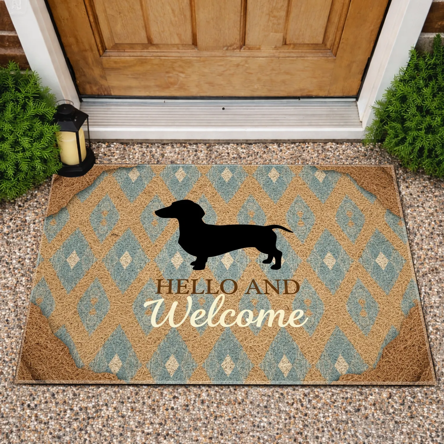 Dachshund Dog Hello Welcome Home Decor - Dog Lover Greeting Gift Doormat - 1