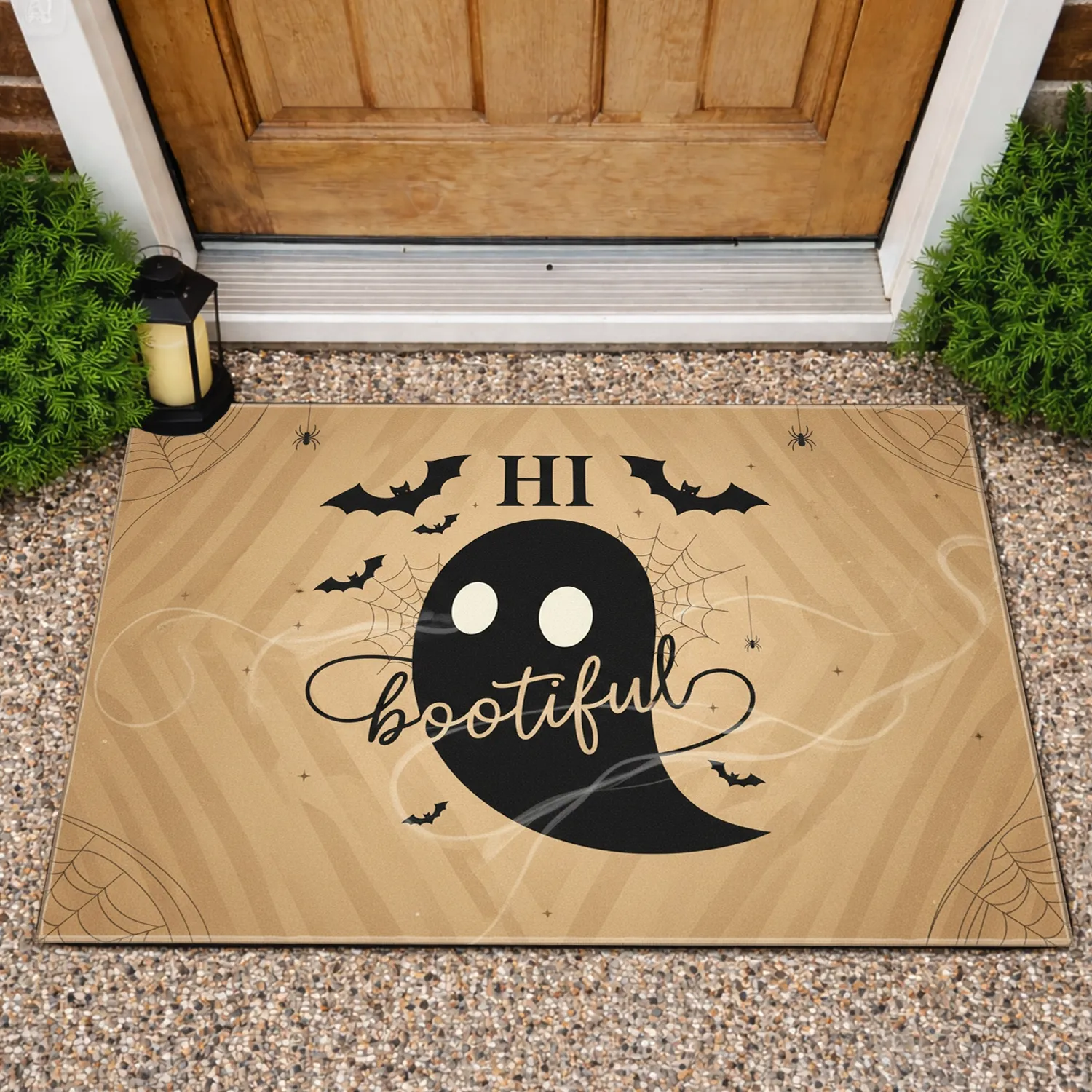 HI Bootiful Black Ghost - Halloween Party Decor Doormat - 1