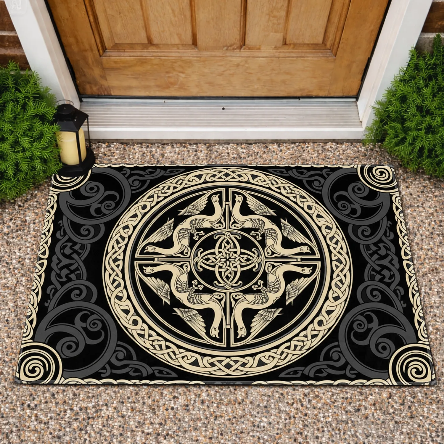 Celtic Knot Dragons Birds Home Decor Gift Doormat - 1