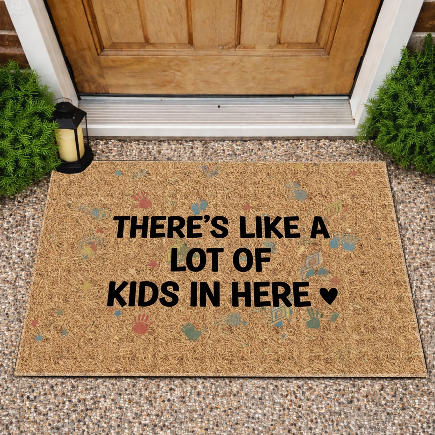 There's A Lot Of Kids In Here Quote - Family Home Decor Gift for Parents Doormat - 1