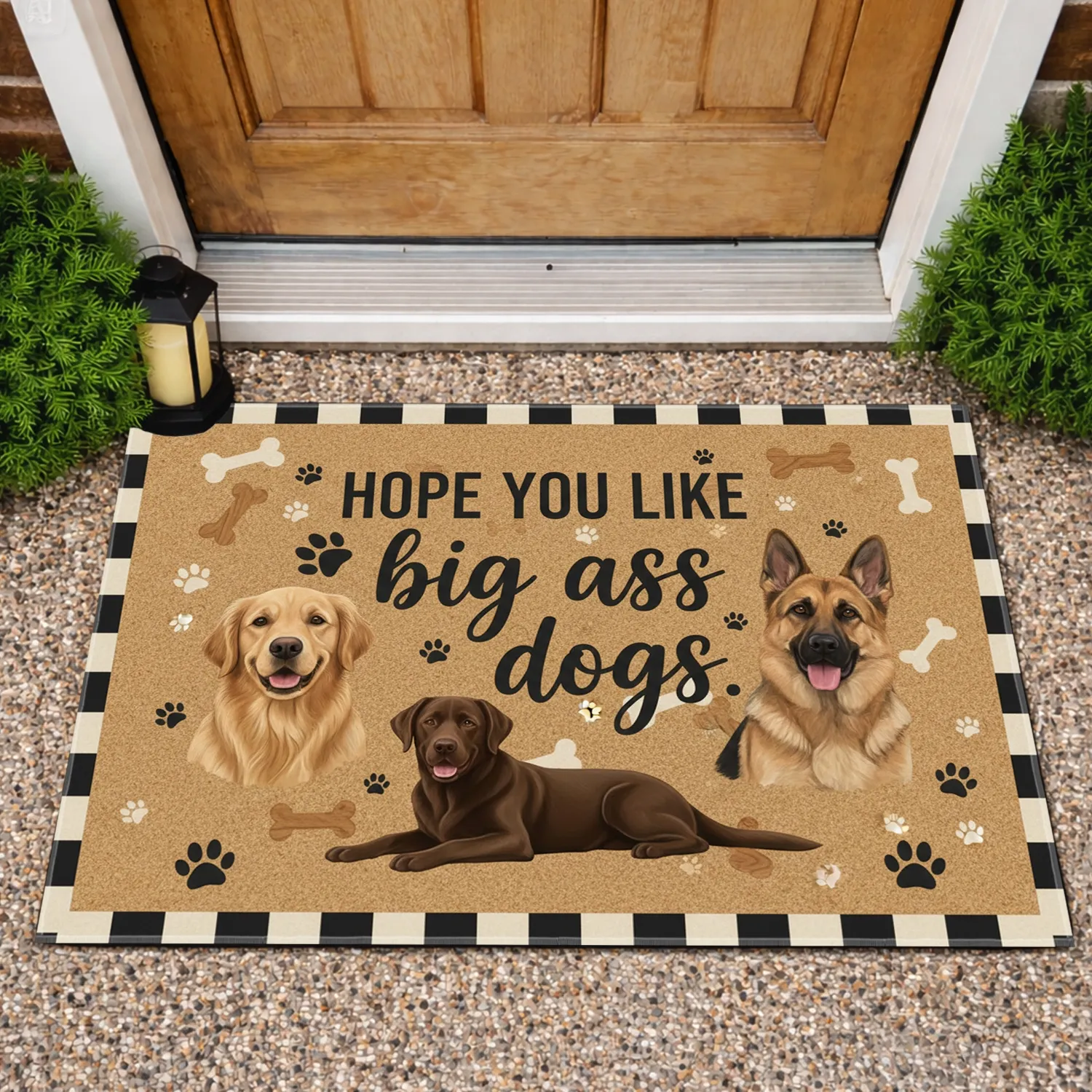 Big Ass Dogs Phrase Large Breeds - Dog Lover Home Decor Gift for Dog Owners Doormat - 1