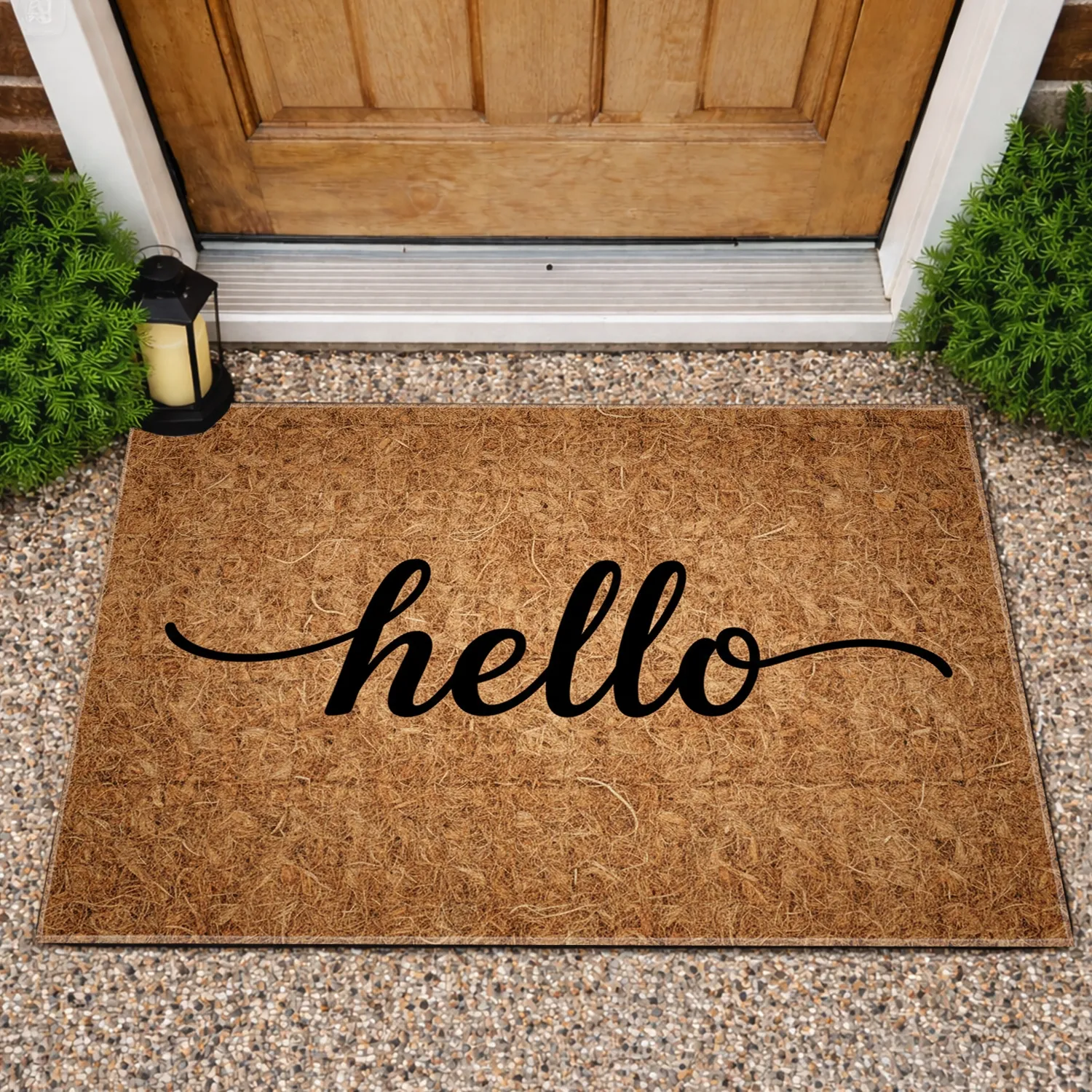 Hello Script - Warm Welcome Everyday Home Decor Doormat - 1