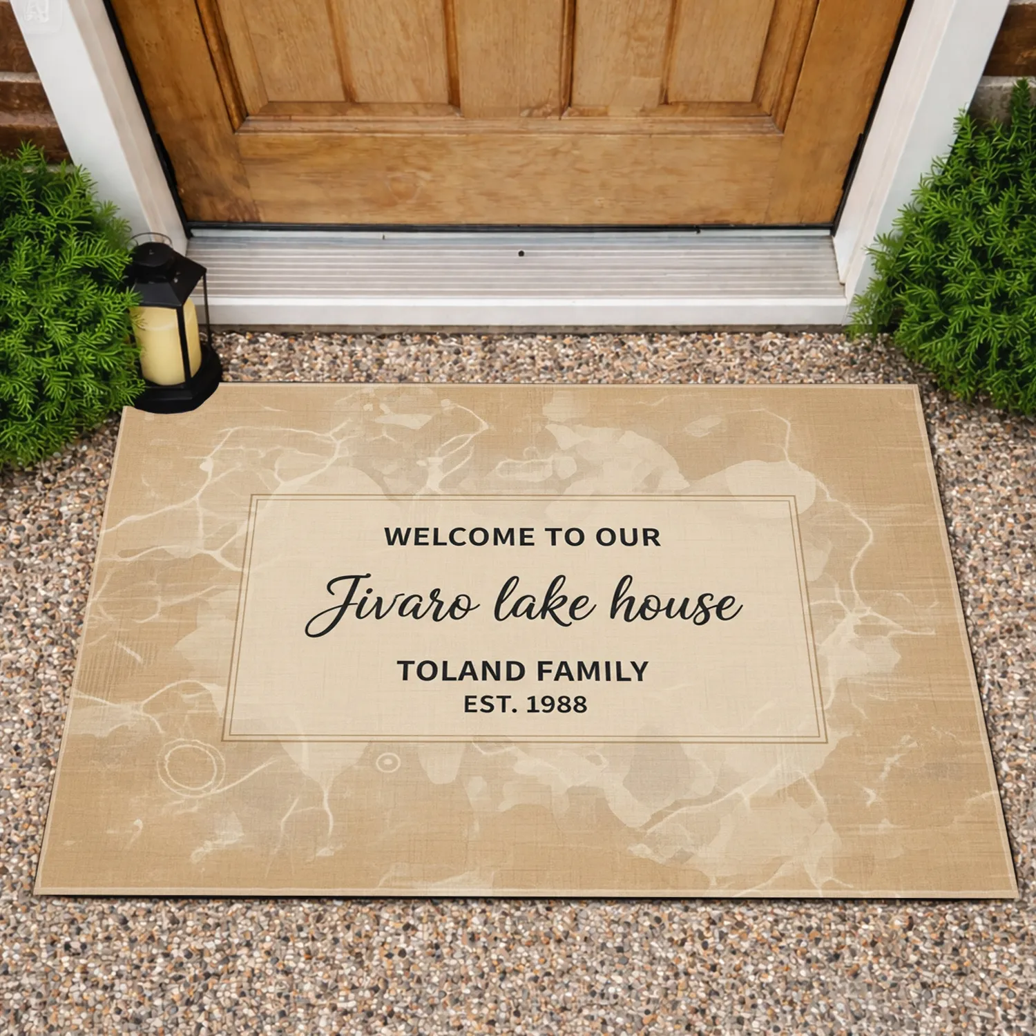 Welcome Lake House Custom Family Name  - Home Decor Gift For Family Doormat - 1