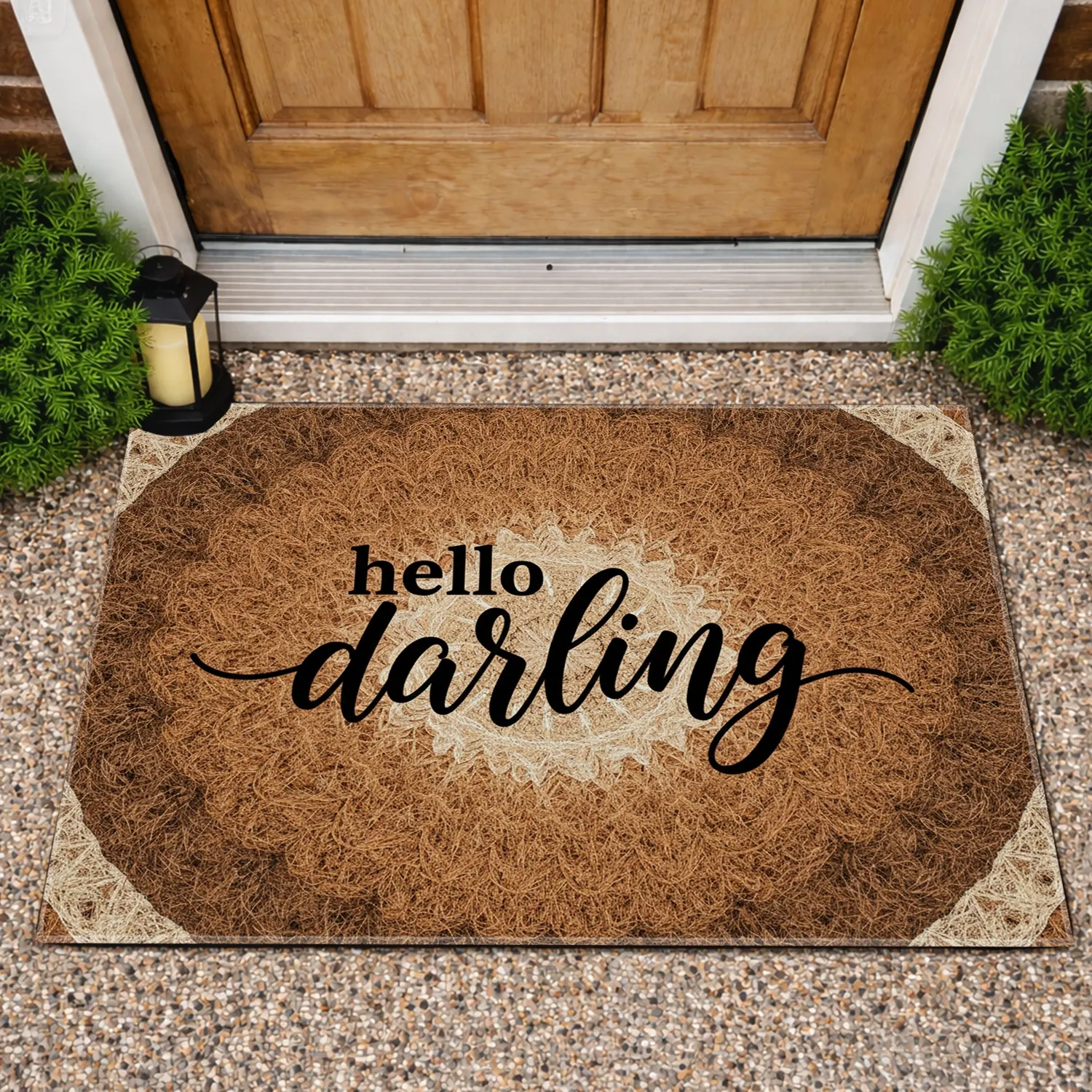 Hello Darling Flowing Text - Home Decor Gift Doormat - 1