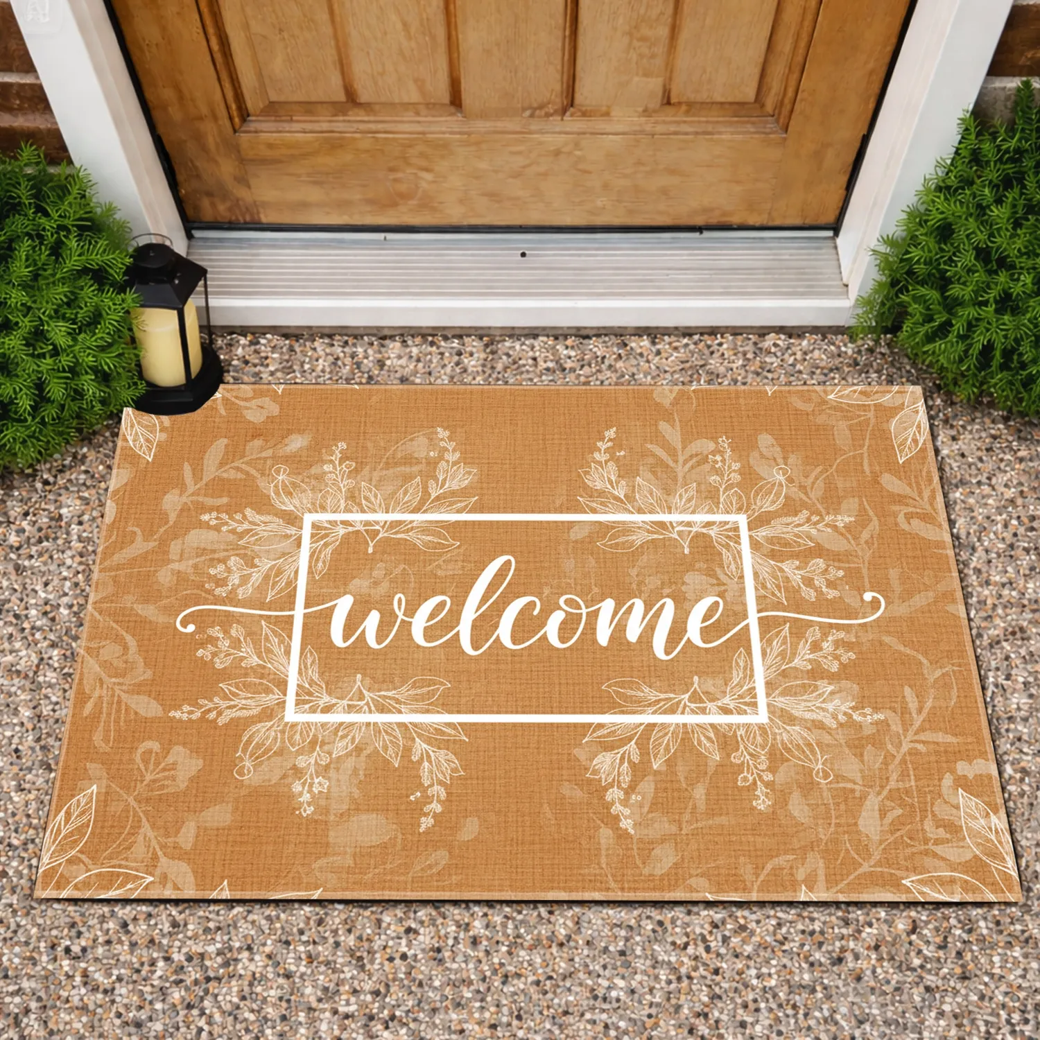 Earthy Welcome Botanical Leaves - Inviting Home Decor Gift Doormat - 1