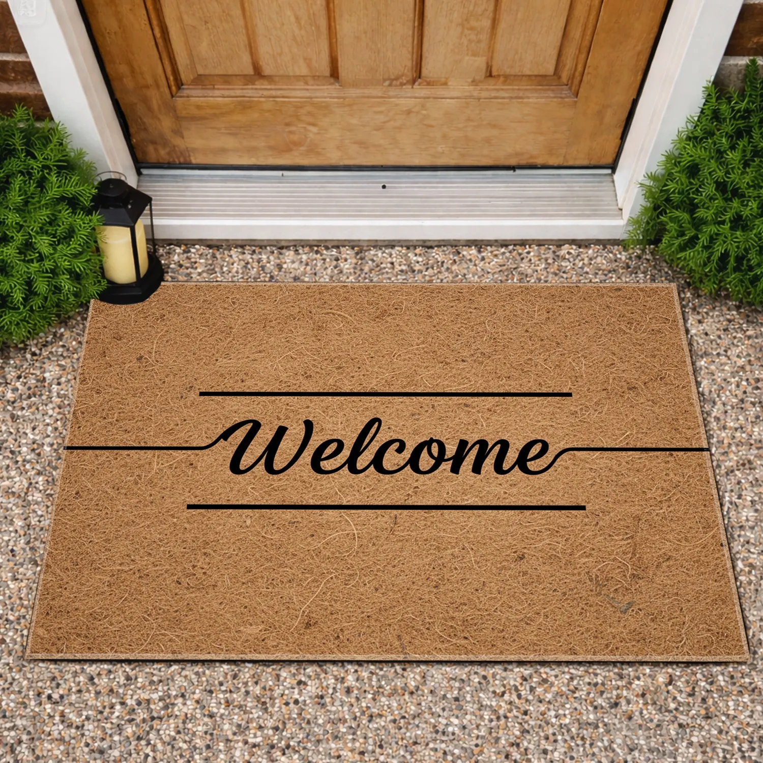 Welcome Script Home - Everyday Home Decor Guest Entryway Doormat - 1