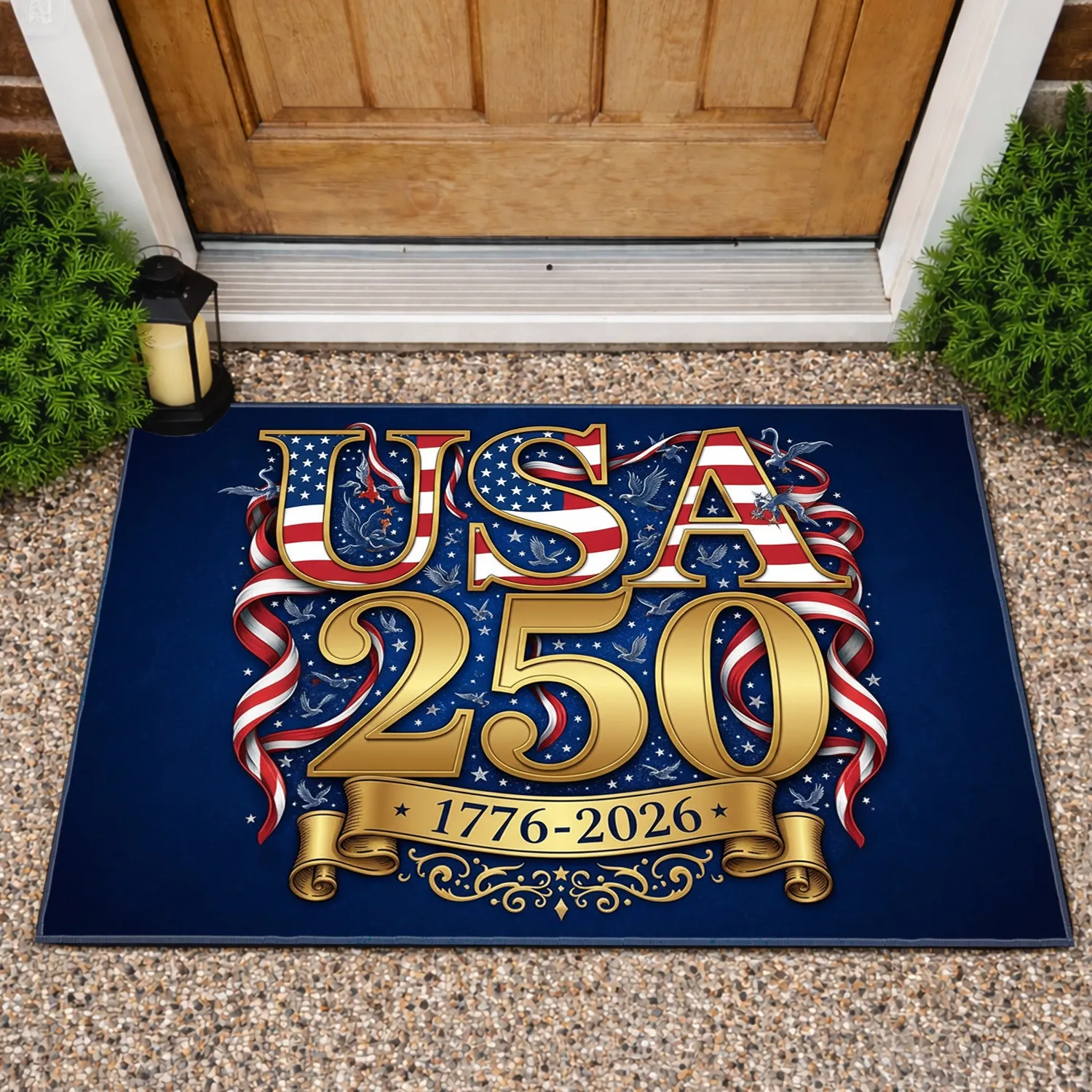 USA 250 Flag Eagle 1776-2026 - Patriotic 250th Anniversary Independence Day Gift Doormat - 1