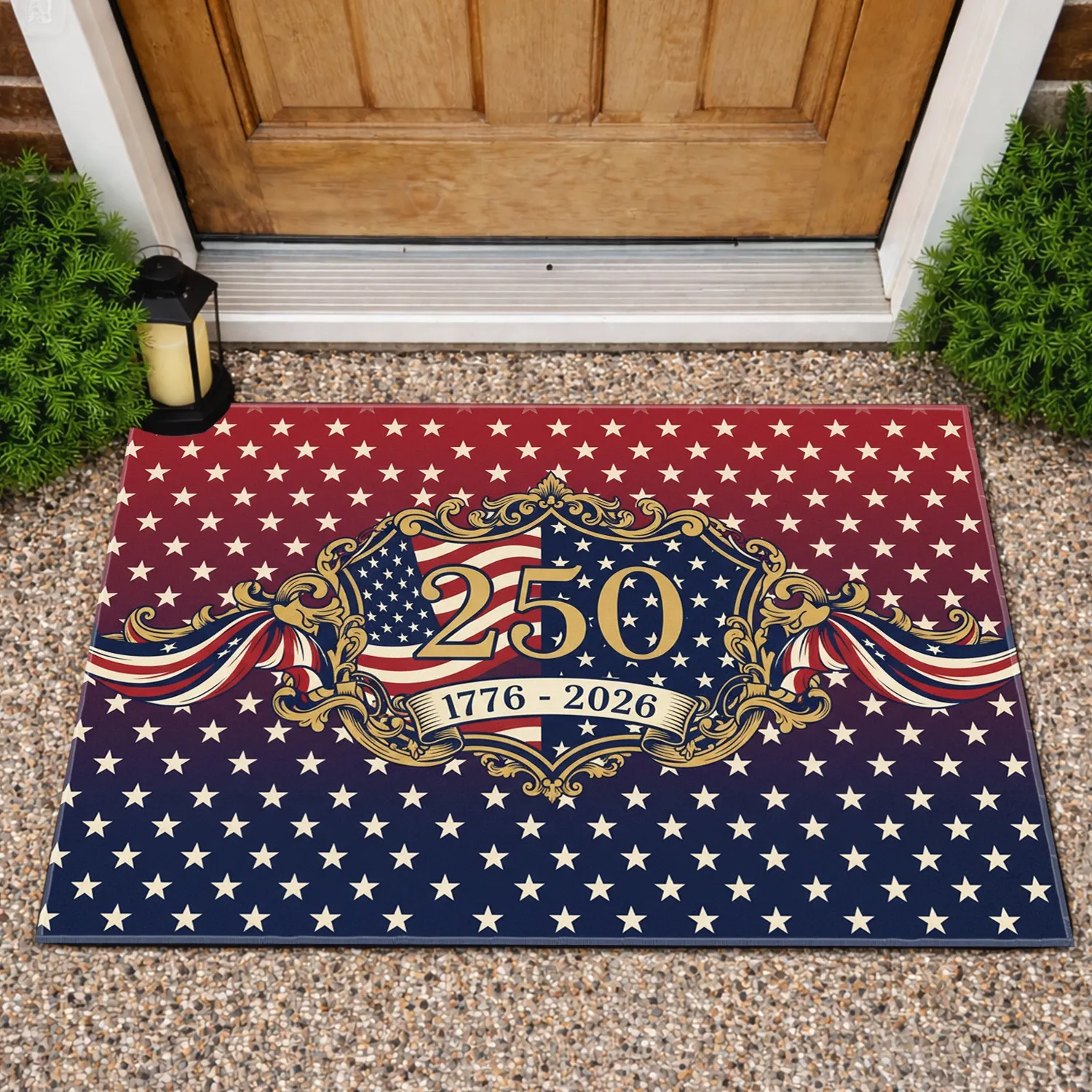 USA 250th Anniversary Patriotic Shield Flag - America's 250 Years of Freedom Celebration Doormat - 1