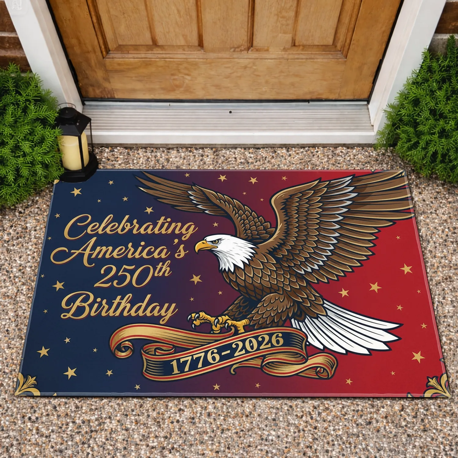 Bald Eagle 1776-2026 USA 250th Anniversary Independence Day Celebration Gift for Veterans Doormat - 1