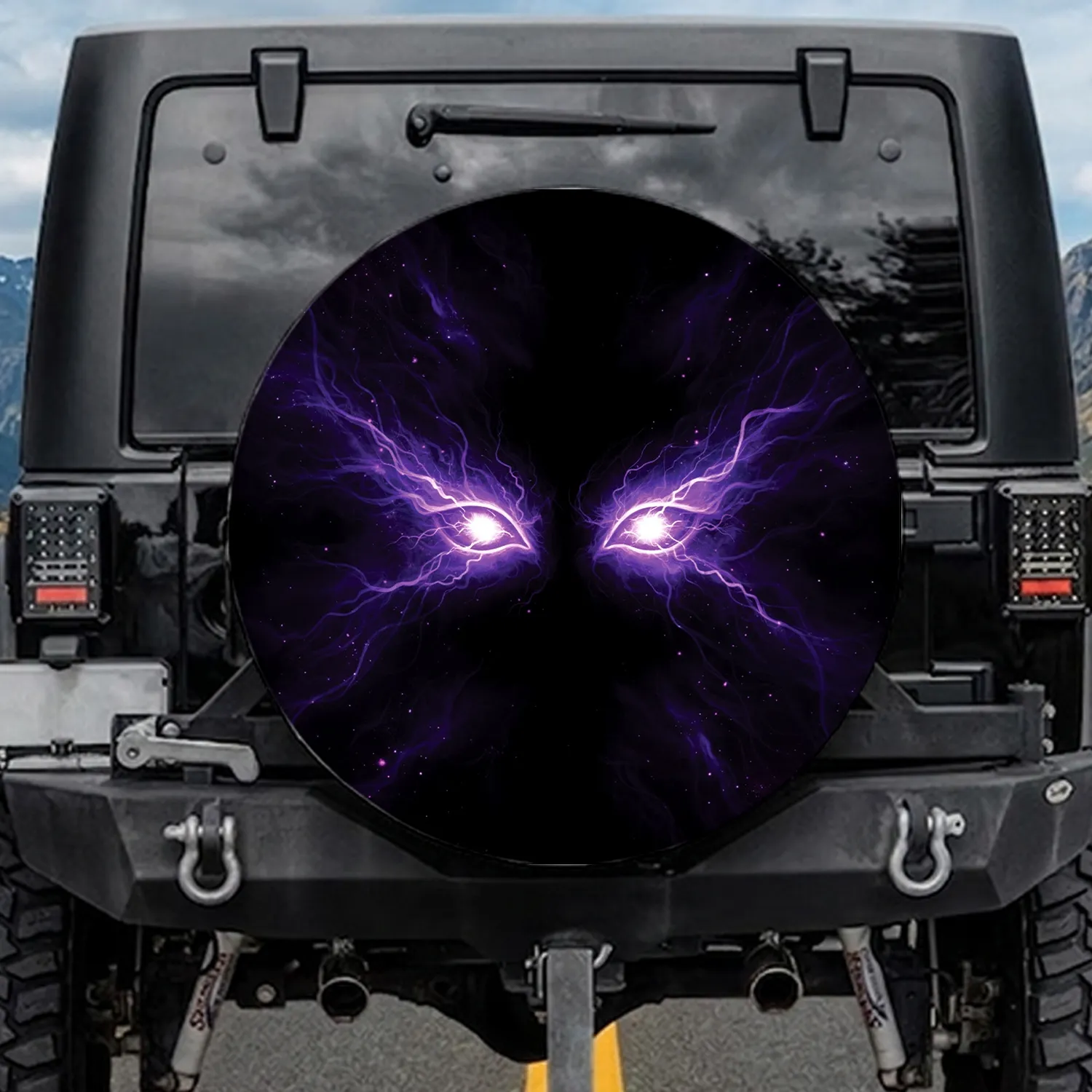 Purple Spirit Eyes Tendrils - Spirit Lover Car Decor Spare Tire Cover - 1