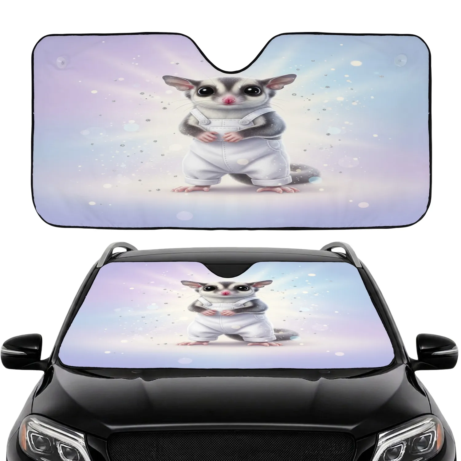 Realistic Sugar Glider Overalls - Car Decor Gift for Pet Owners Car Sunshade - 1