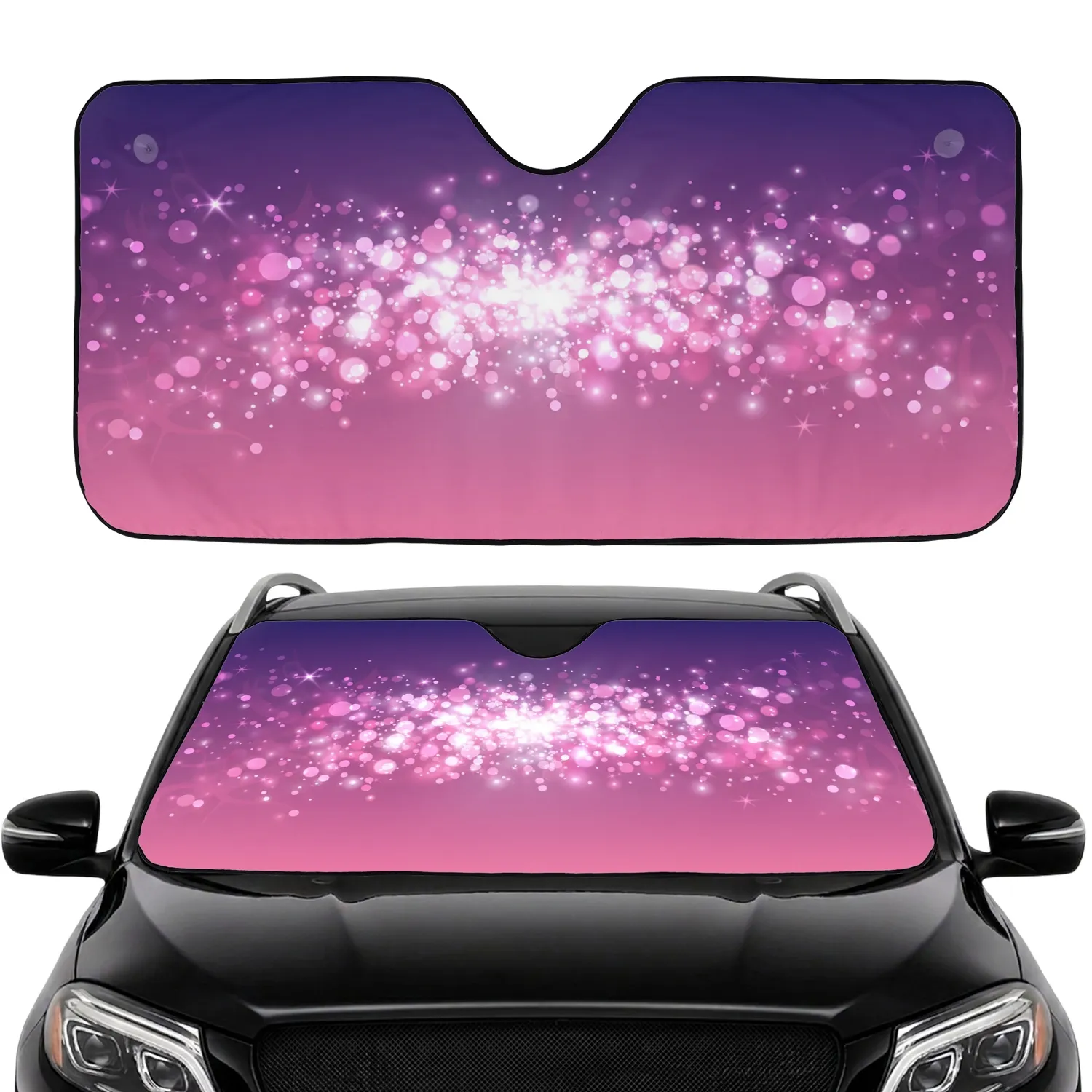 Ethereal Glowing Bokeh Lights Twinkling Stars - Car Decor Gift Car Sunshade - 1