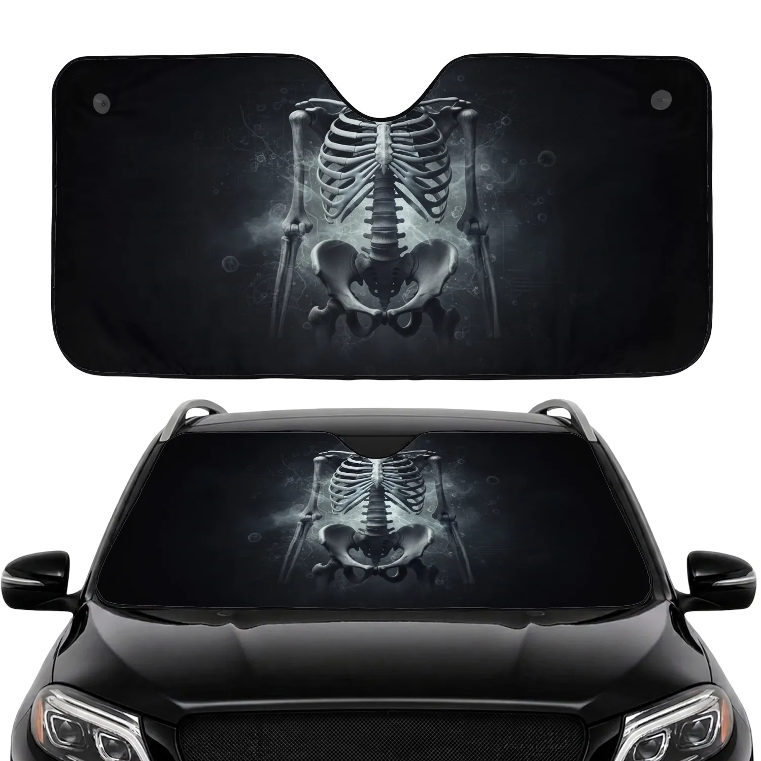 Anatomical Human Skeleton Torso - Car Interior Upgrade Gift for Science Lover Car Sunshade - 1