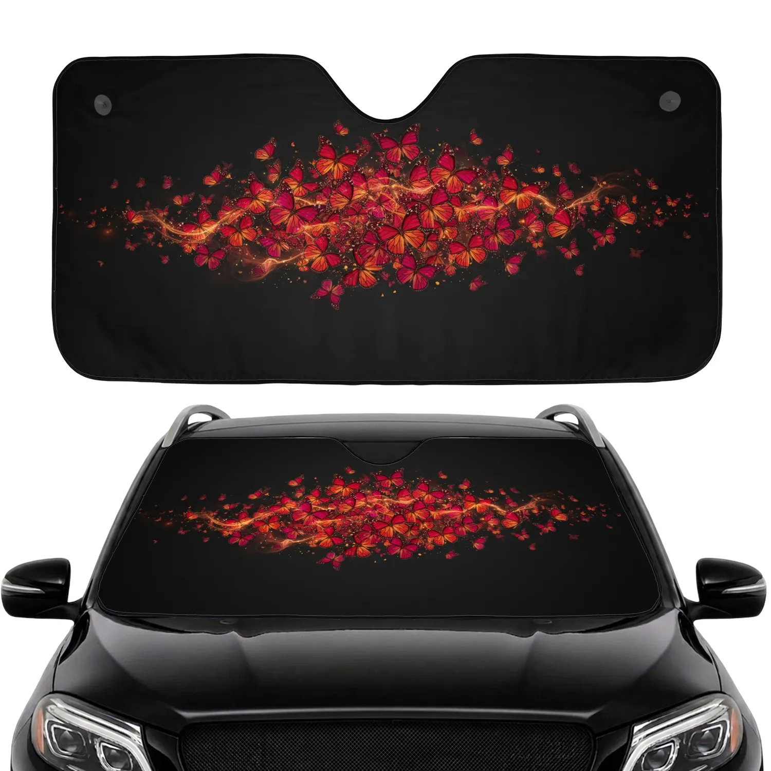 Monarch Swallowtail Butterflies Swarm - Wildlife Lover Car Decor Gift Car Sunshade - 1