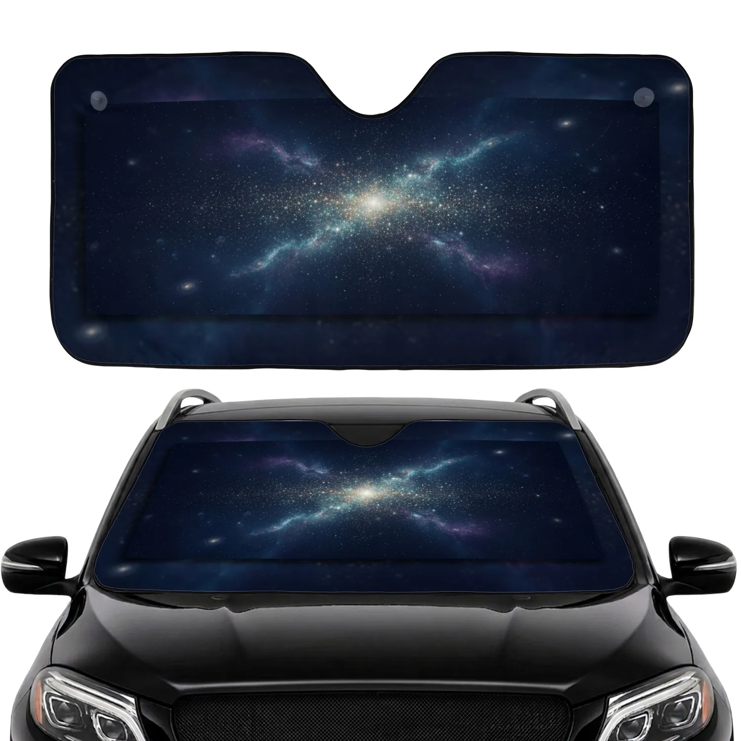Glittering Deep Space Stars Ethereal Nebula Galaxy - Cosmic Lover Gift for Enthusiasts Car Sunshade - 1