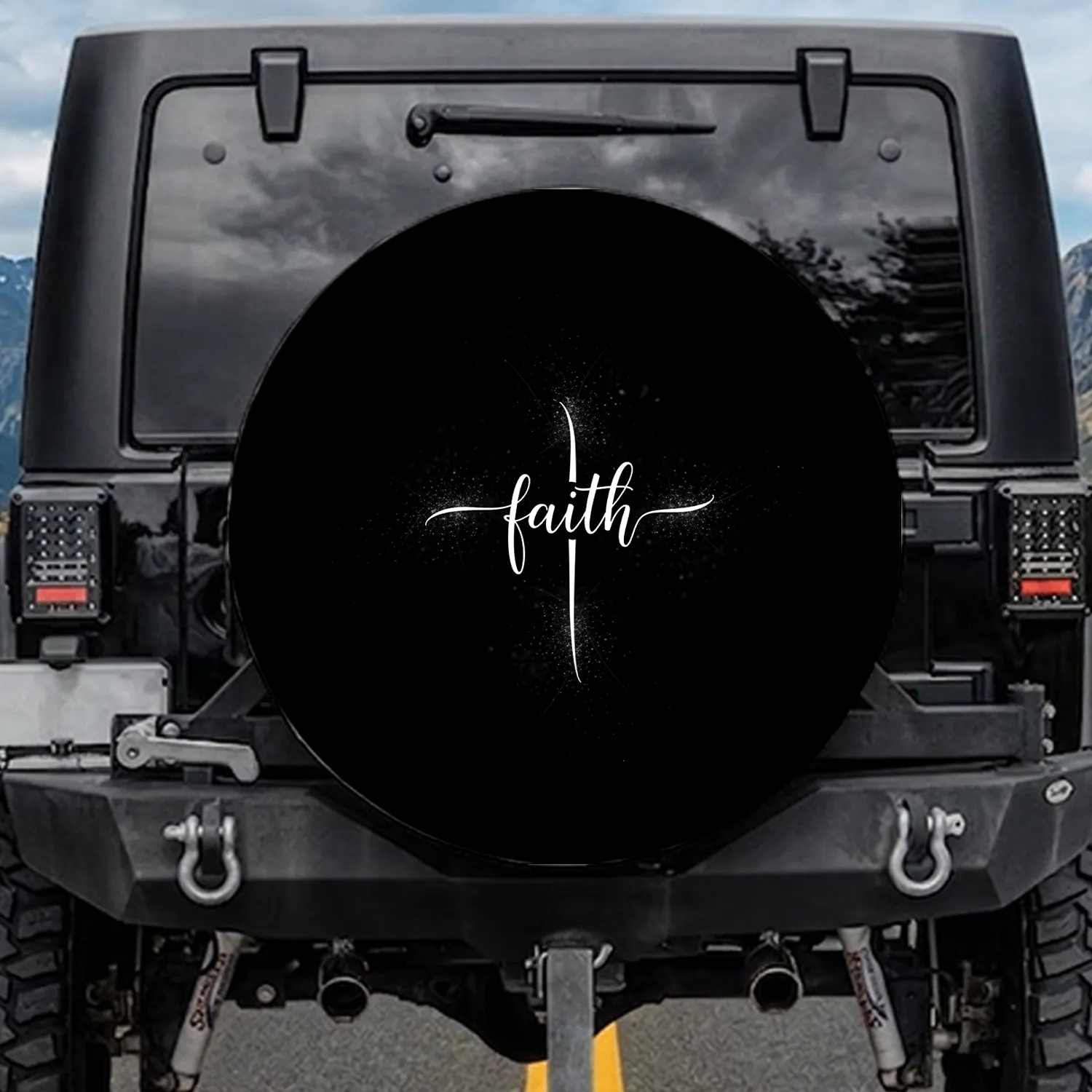 Christian Faith Symbol Cross - Spiritual Vehicle Decor Gift for Everyday Travel for Men Women Spare Tire Cover - 1
