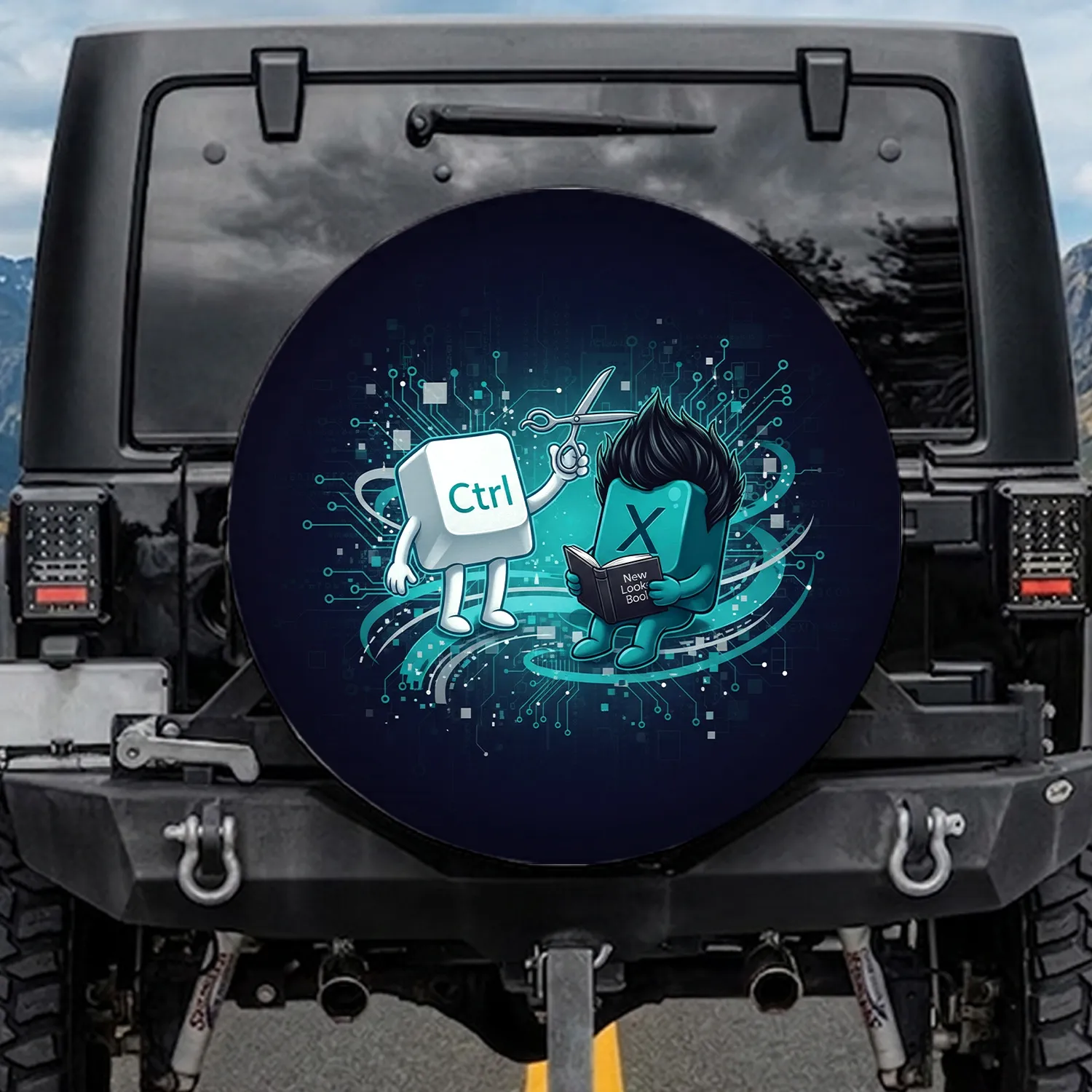 Ctrl X Key Characters Data Streams Hex Code - Tech Enthusiast Gift Spare Tire Cover - 1