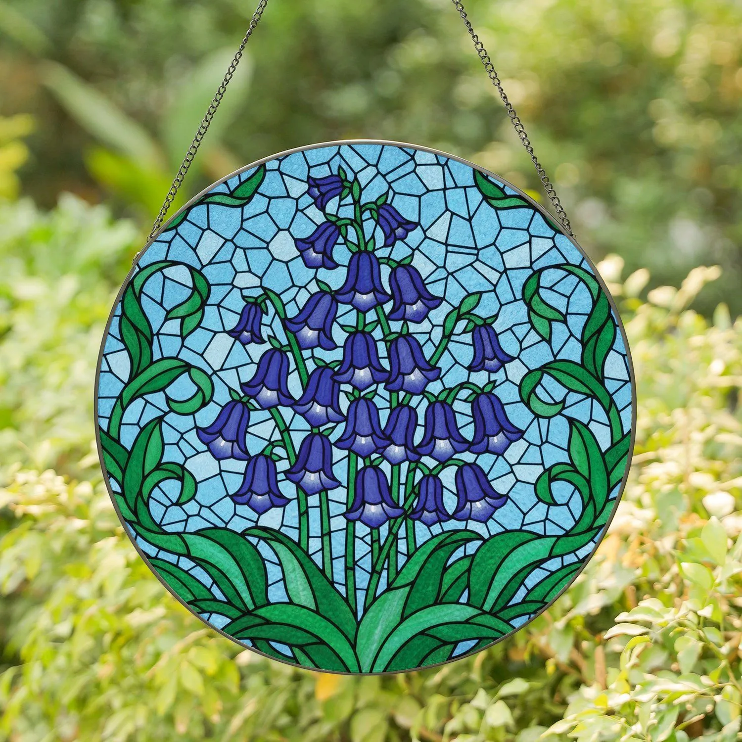 Bluebell Flowers Tiffany Glass Botanical Home Decor Gift for Flower Lover Stained Glass Suncatcher - 1