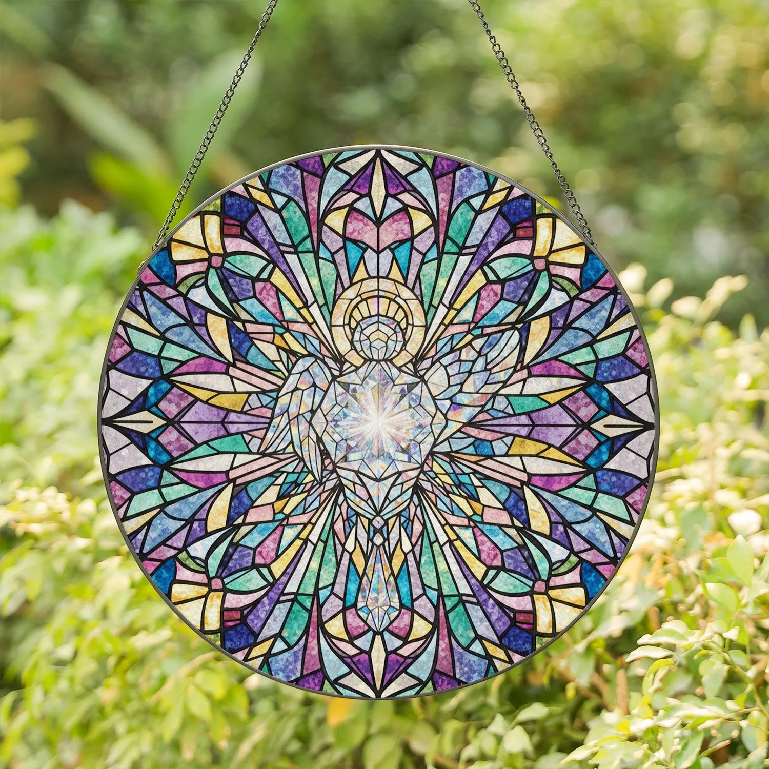 Abstract Angel Starburst Crystal Prismatic Light Home Decor Gift Stained Glass Suncatcher - 1
