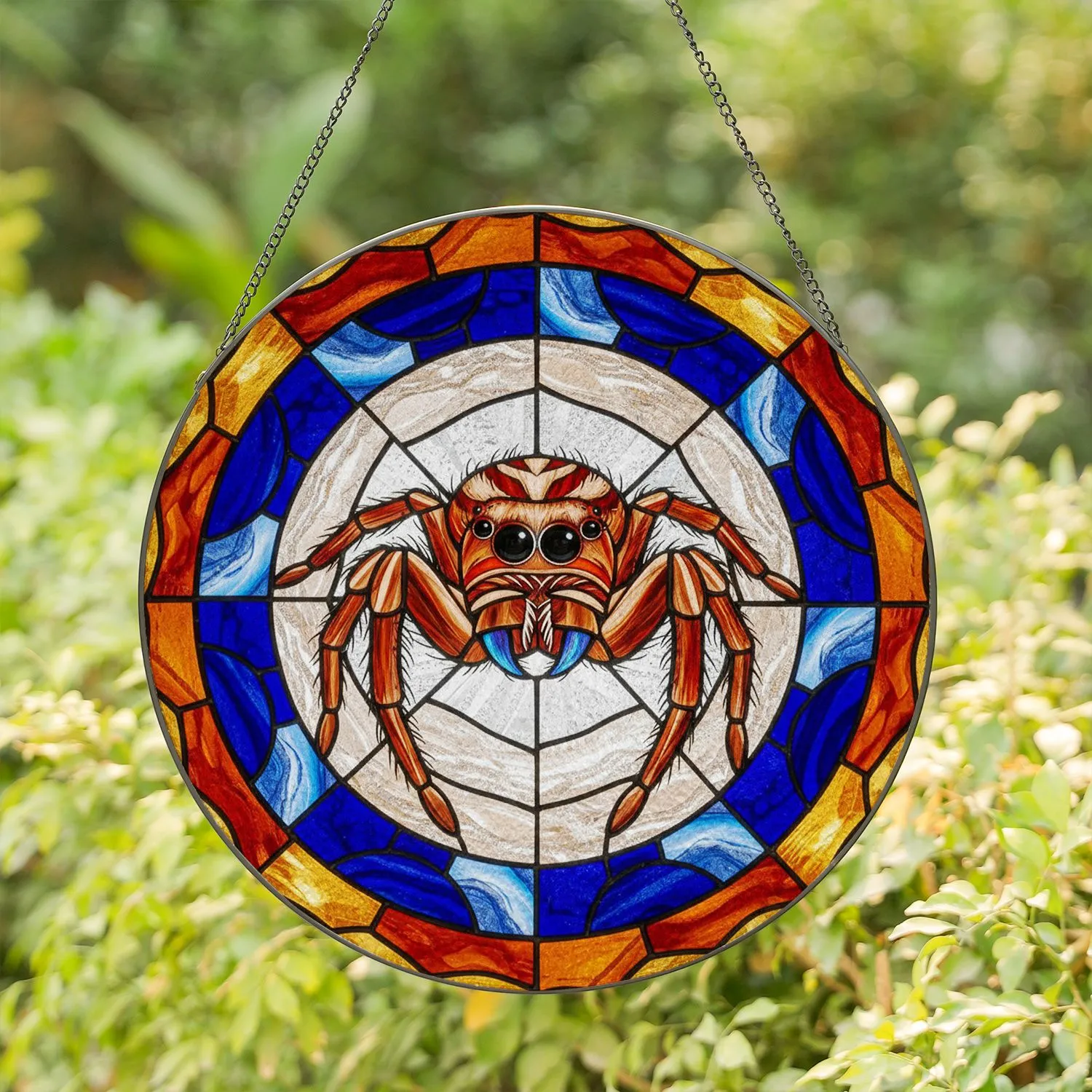 Jumping Spider Stained Glass Home Decor Wildlife Nature Lover Gift for Spider Enthusiasts Stained Glass Suncatcher - 1