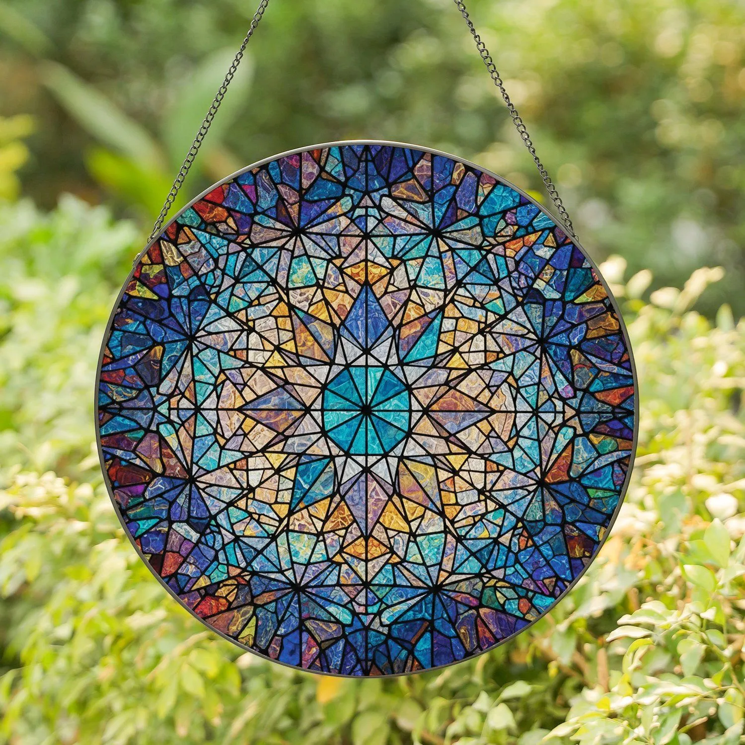 Star Crystal Prismatic Light Refractions Fragmented Spectrum Mosaic - Home Decor Gift Stained Glass Suncatcher - 1