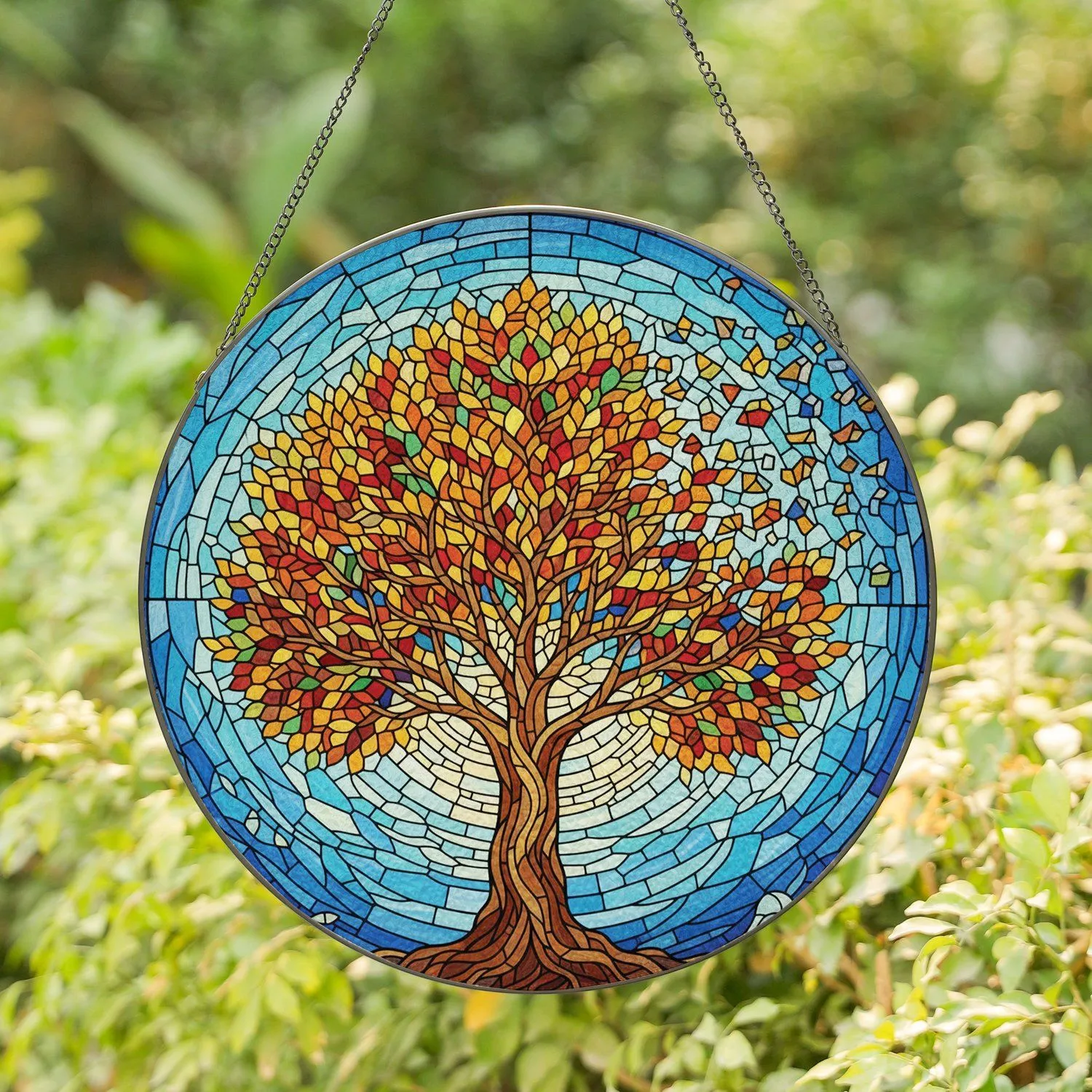 Tree of Life Puzzle Fragments - Home Decor Gift for Nature Lover Stained Glass Suncatcher - 1